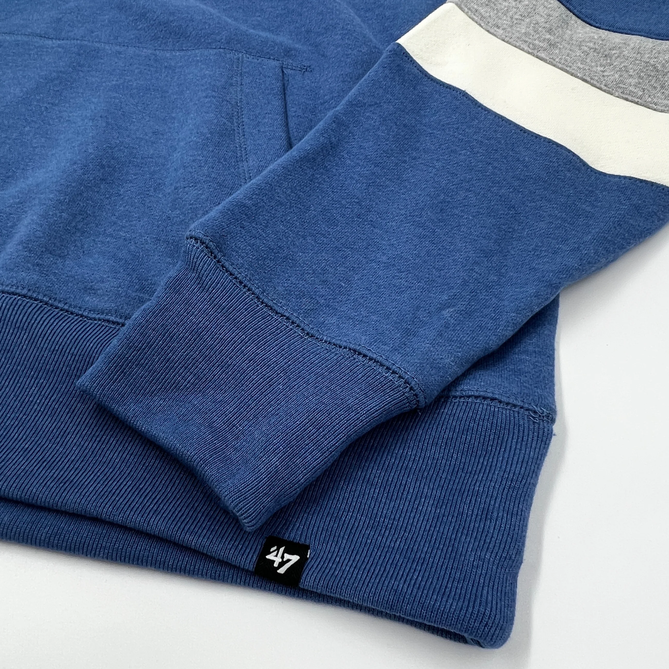 '47 Brand Bills Cadet Blue and Cream Heavy Pullover Hoodie - Image 6