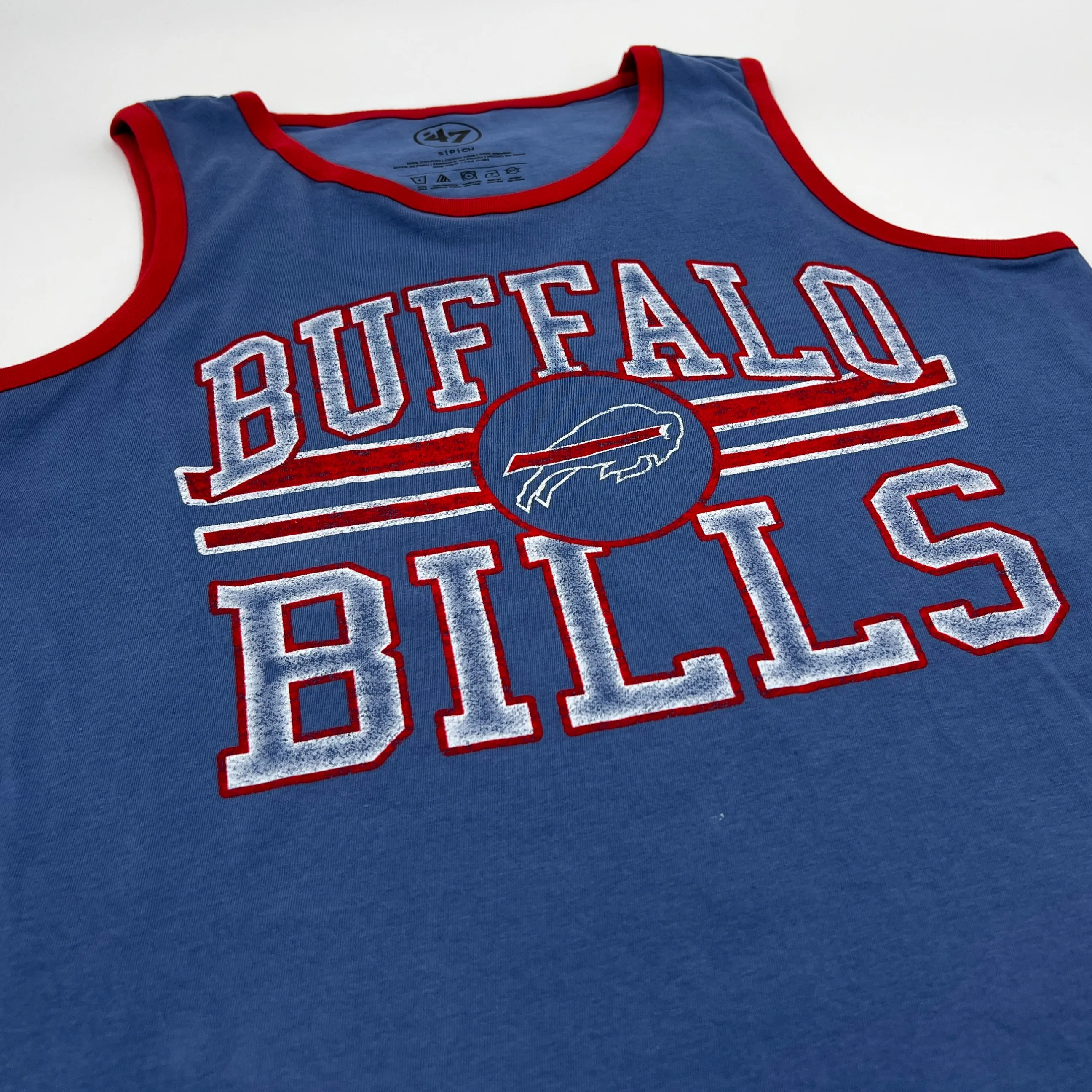 Final Sale - '47 Brand Buffalo Bills Charging Buffalo Cadet Blue Tank Top - Image 3