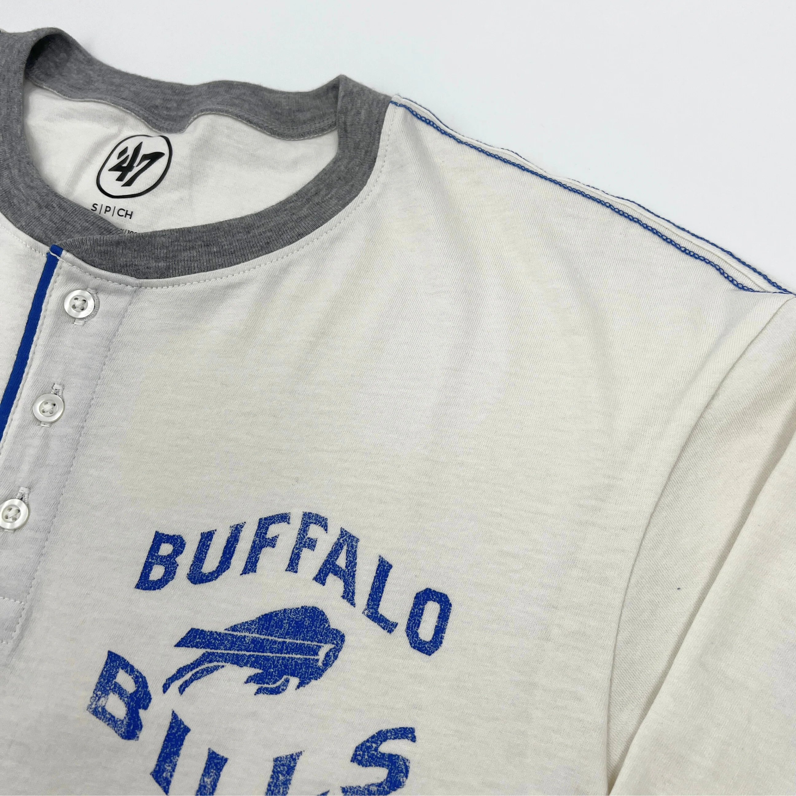 '47 Brand Buffalo Bills Sandstone Henley Long Sleeve Shirt - Image 4