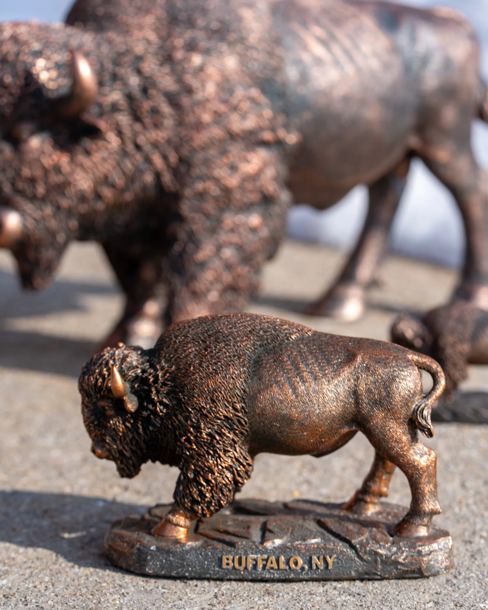5" Bronze Resin Bison Statue - Image 2