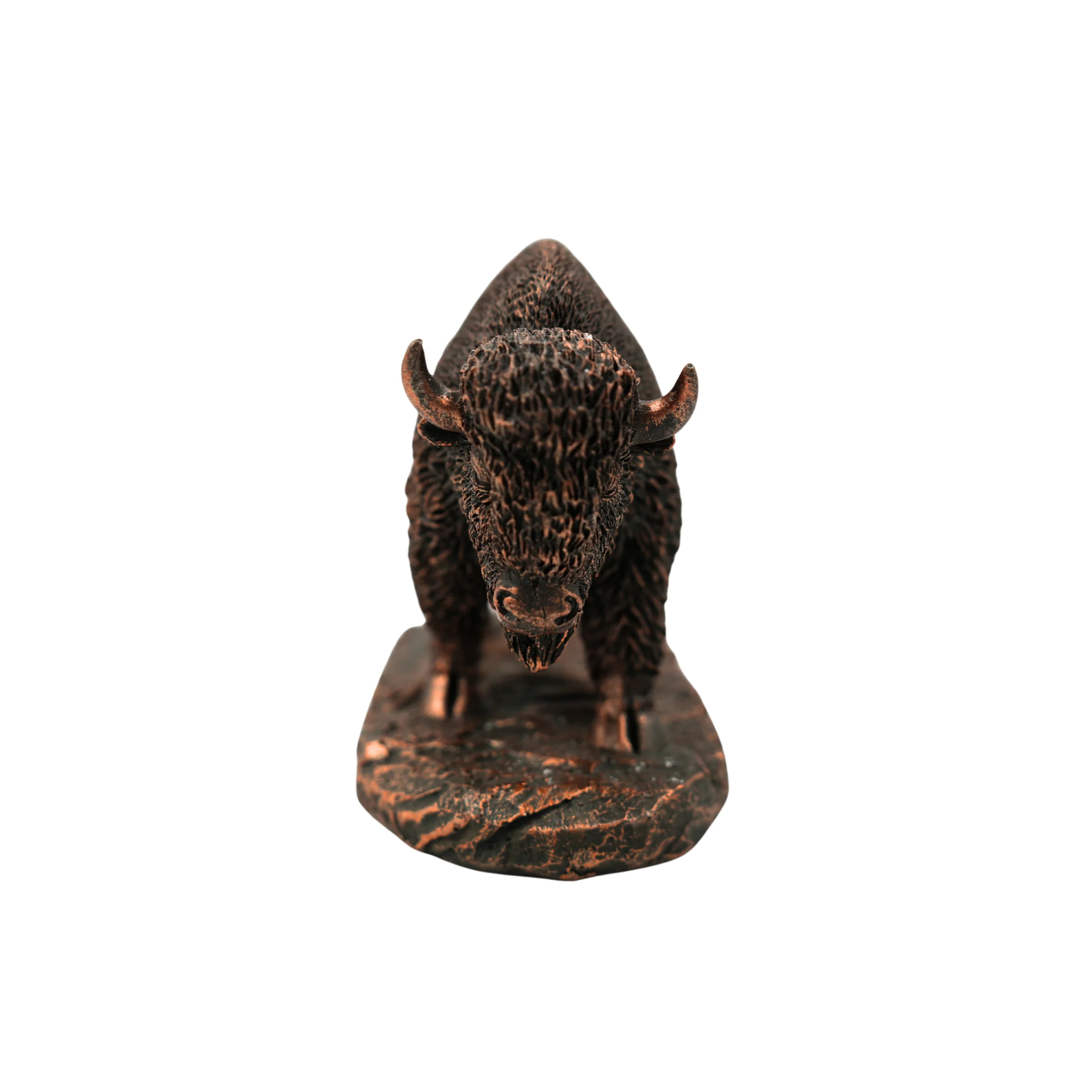 5" Bronze Resin Bison Statue - Image 3