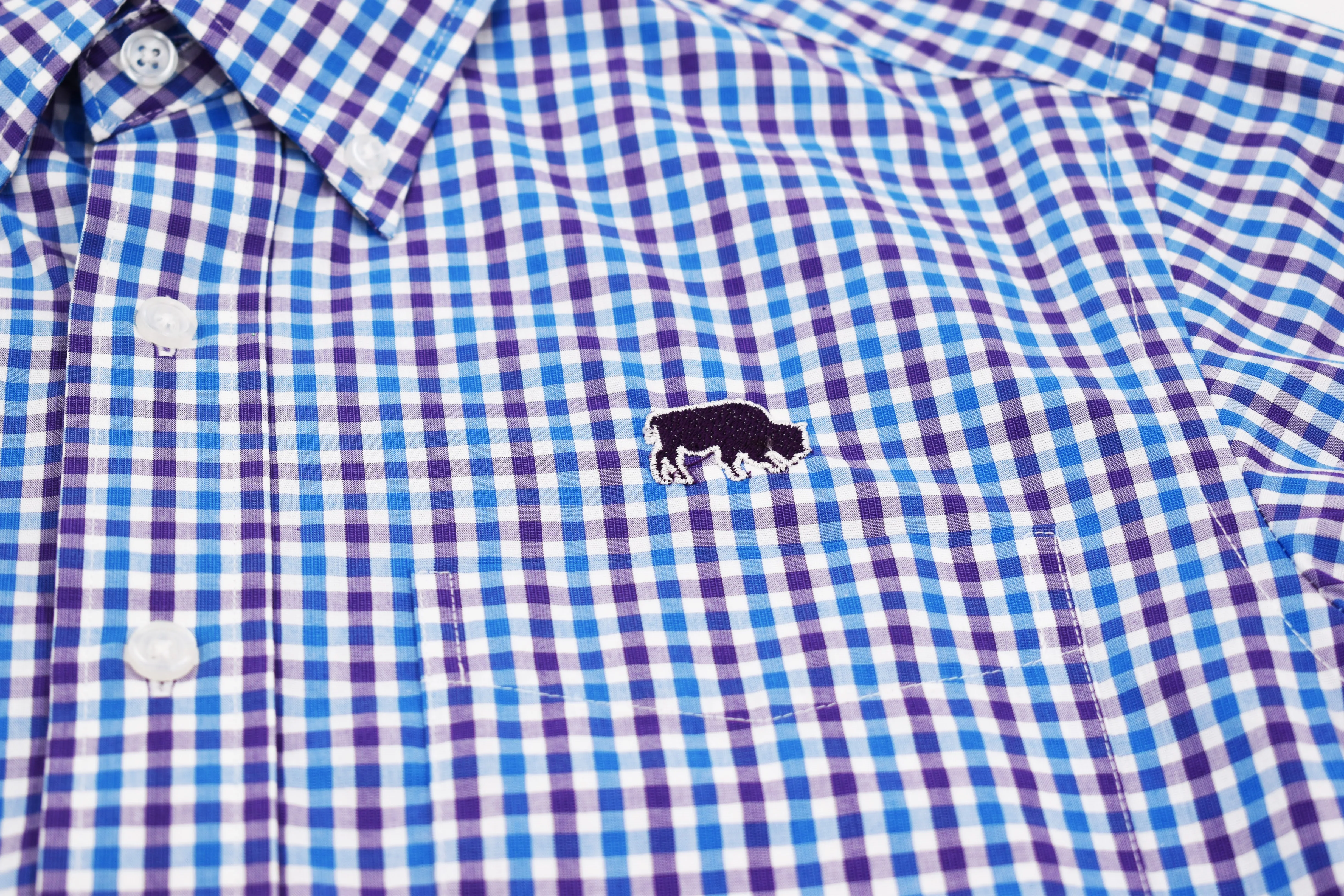 BFLO Blue and Purple Button Down Dress Shirt - Image 3