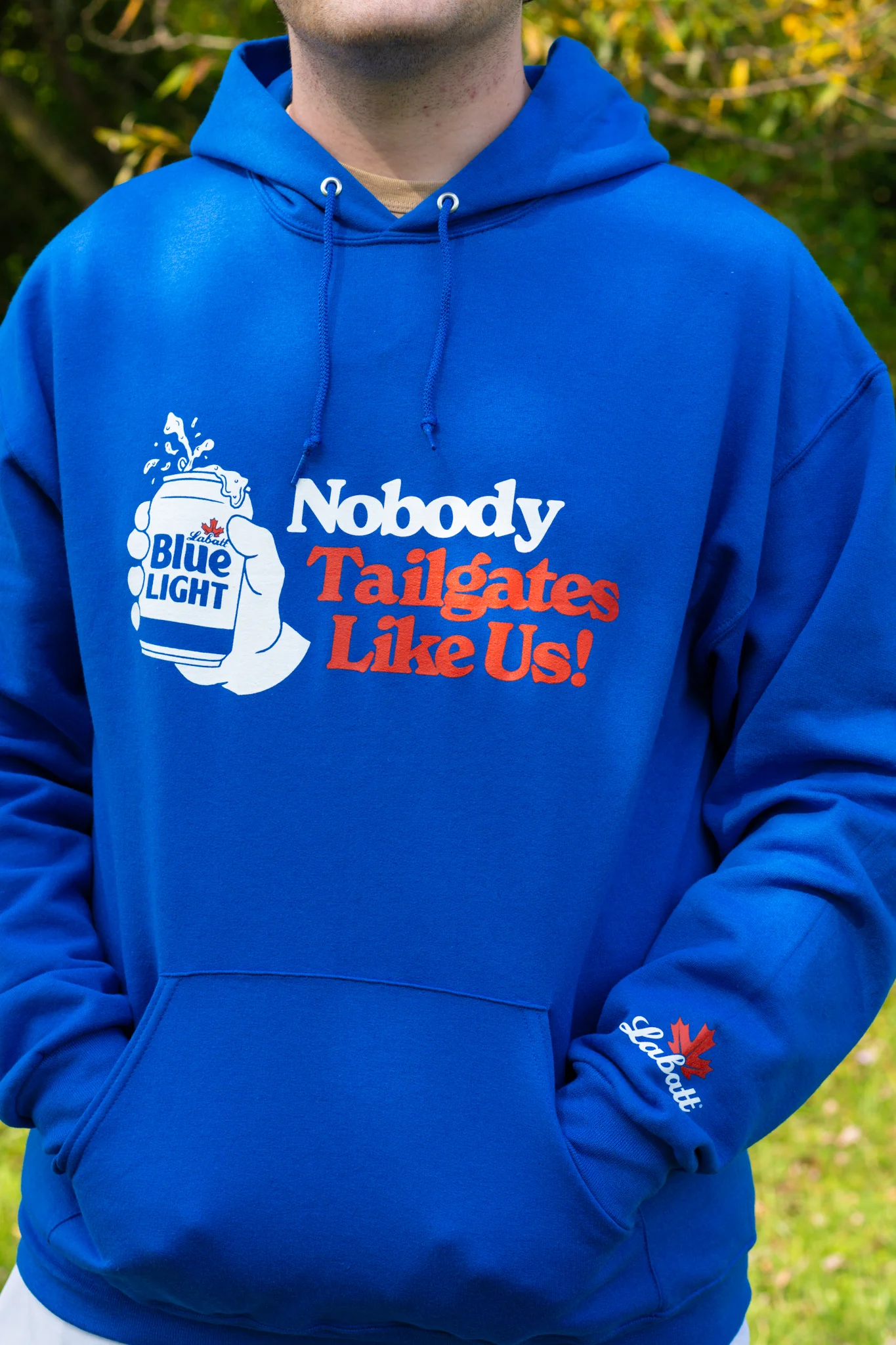 BFLO x Labatt Nobody Tailgates Like US! Blue Hoodie - Image 2