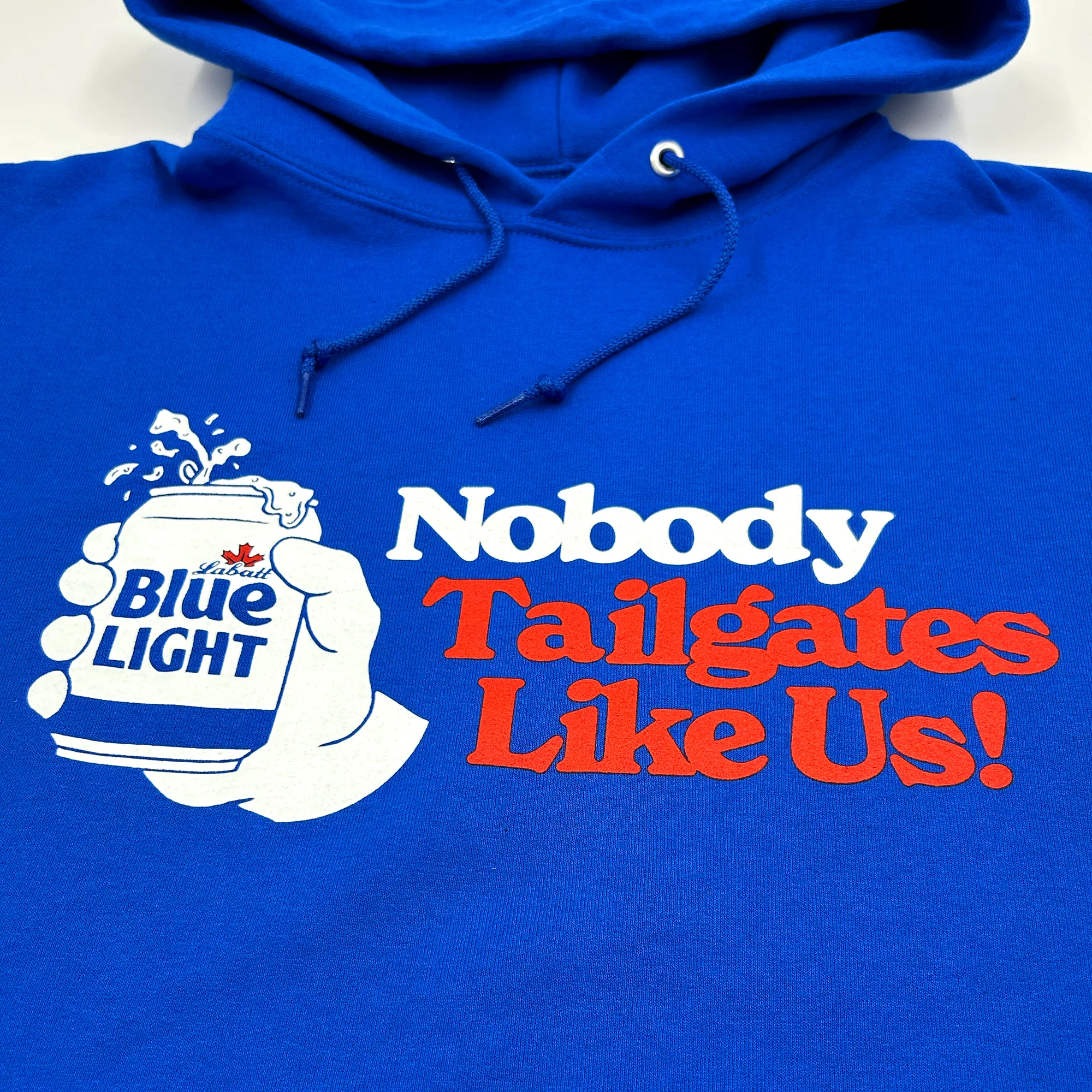 BFLO x Labatt Nobody Tailgates Like US! Blue Hoodie - Image 3