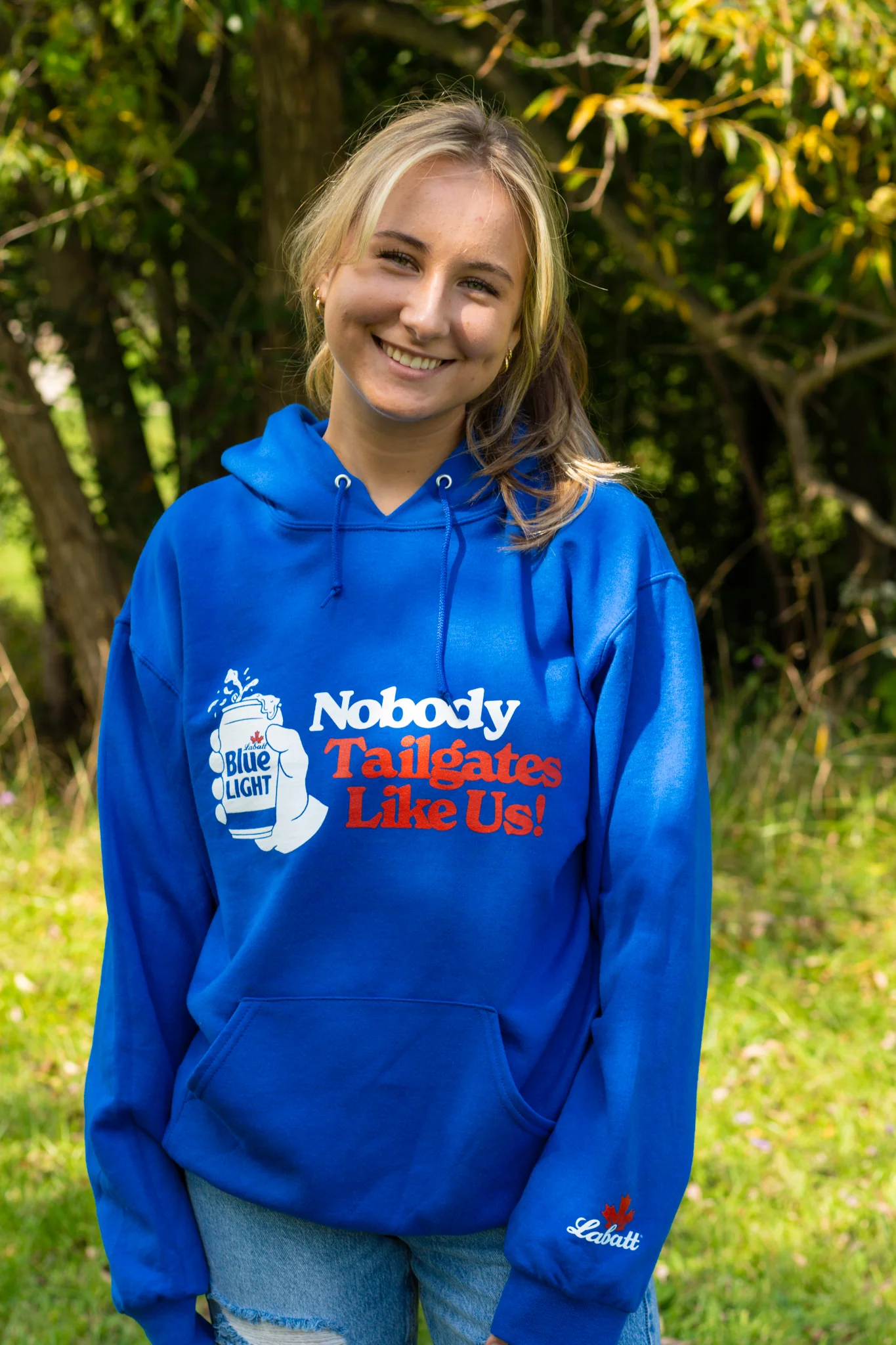 BFLO x Labatt Nobody Tailgates Like US! Blue Hoodie - Image 5