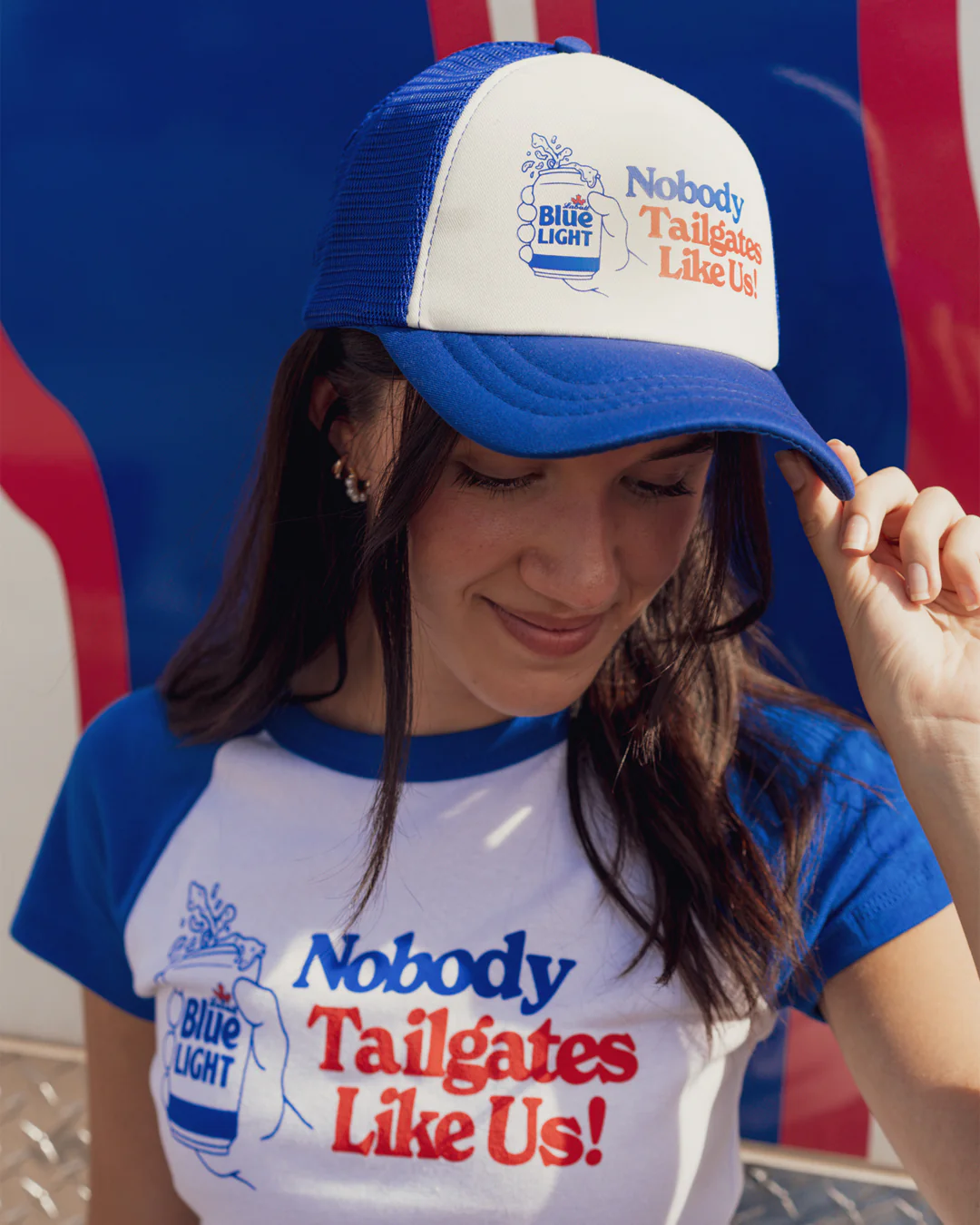 BFLO x Labatt Nobody Tailgates Like Us! Royal & White Trucker Hat - Image 4