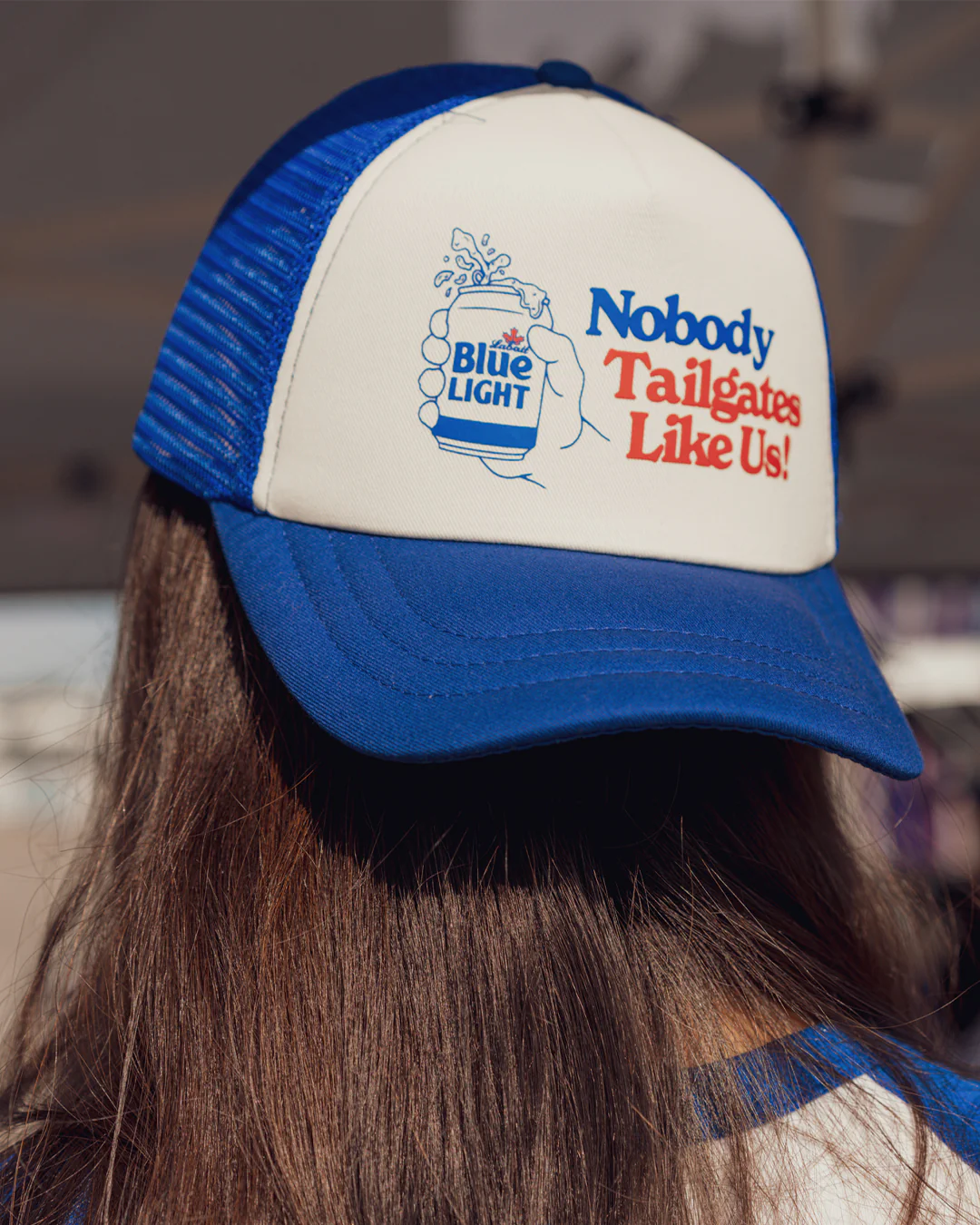 BFLO x Labatt Nobody Tailgates Like Us! Royal & White Trucker Hat - Image 5