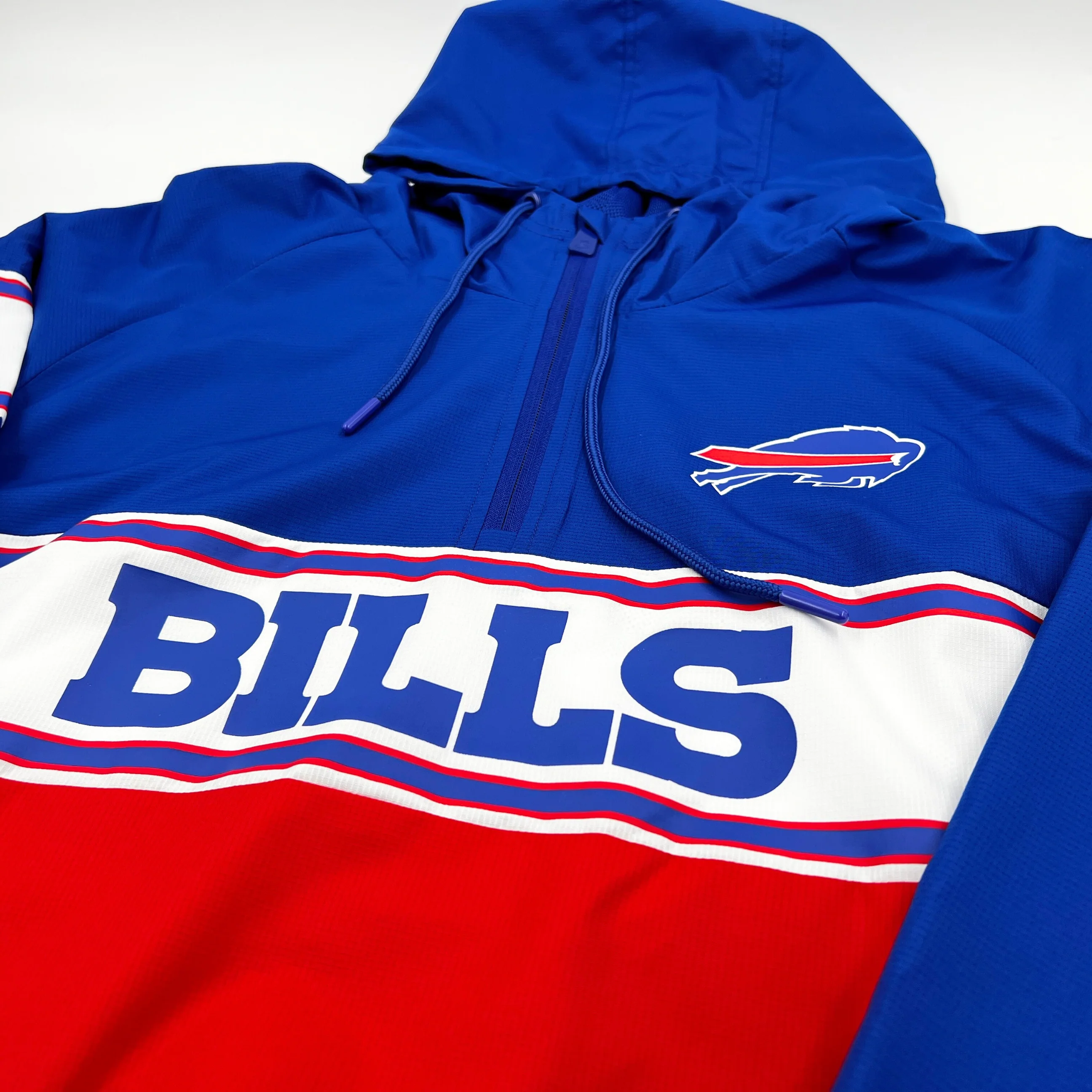 BIG & TALL New Era Bills Throwback Pullover Quarter Zip - Image 3