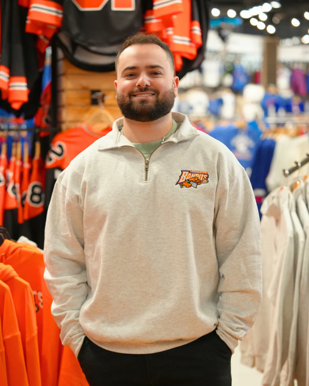 Buffalo Bandits Ash Gray Quarter Zip Pullover - Image 5