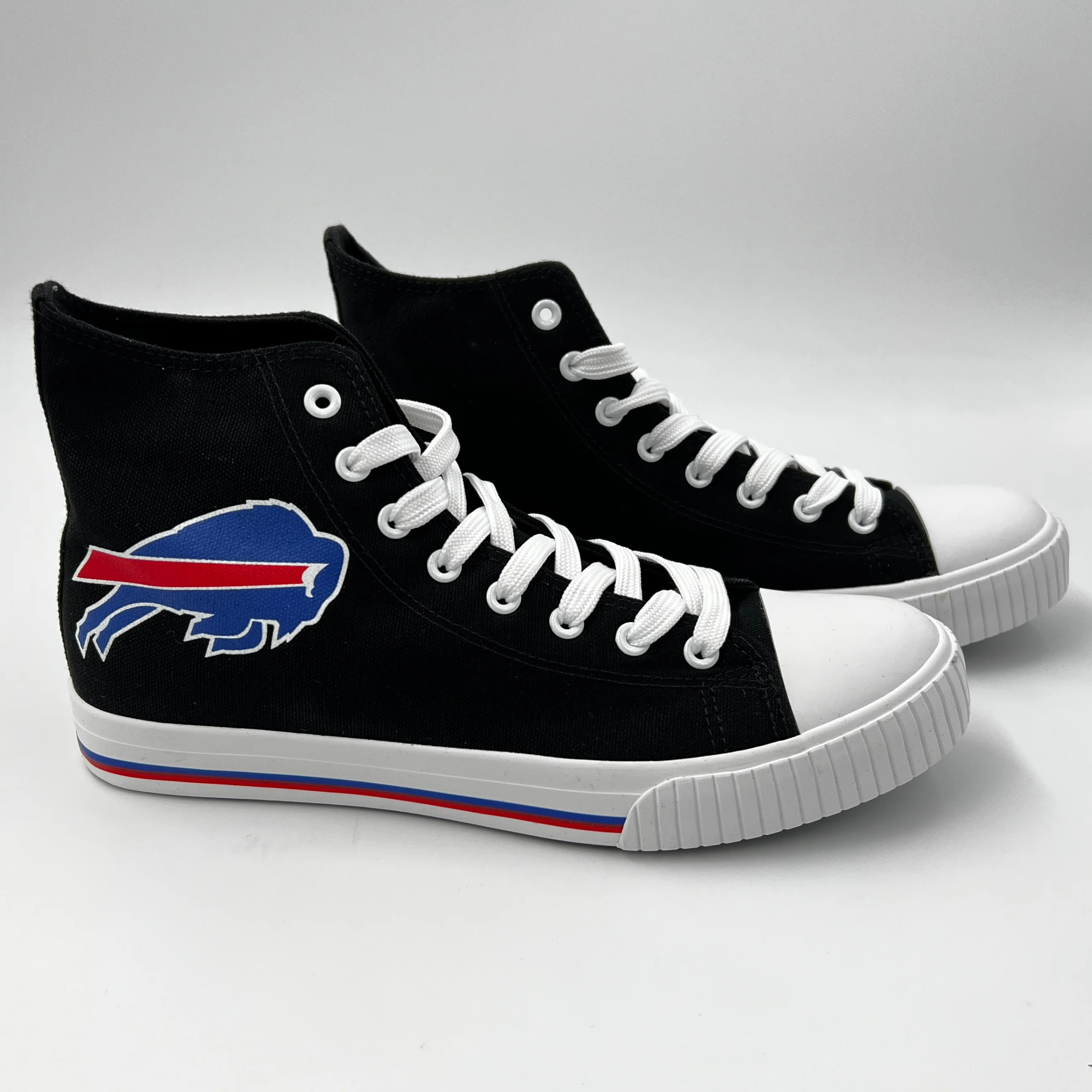 Final Sale - Buffalo Bills Black Canvas Hightop Sneakers - Image 3