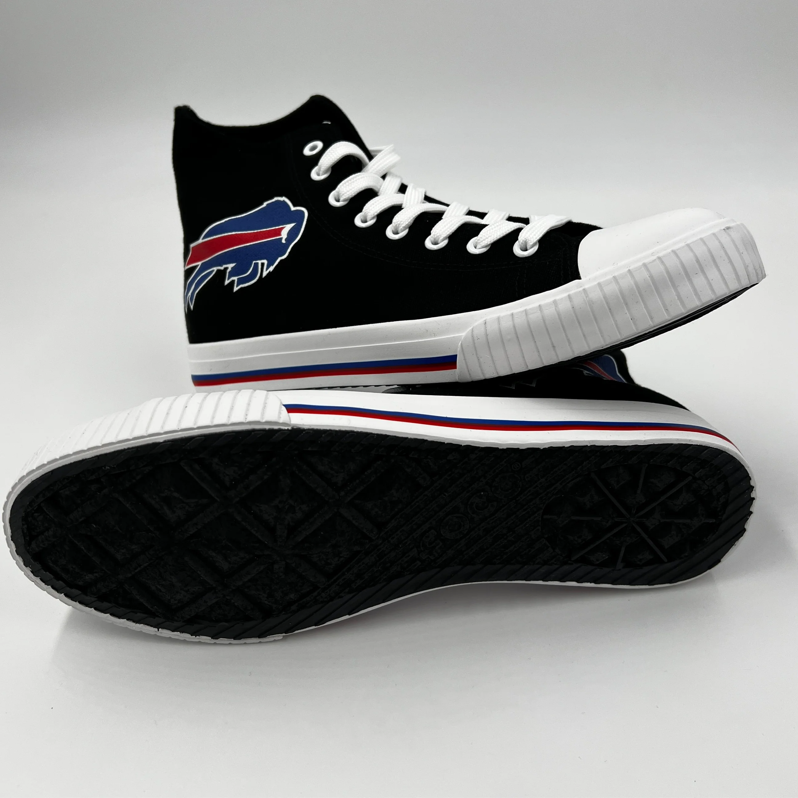 Final Sale - Buffalo Bills Black Canvas Hightop Sneakers - Image 4