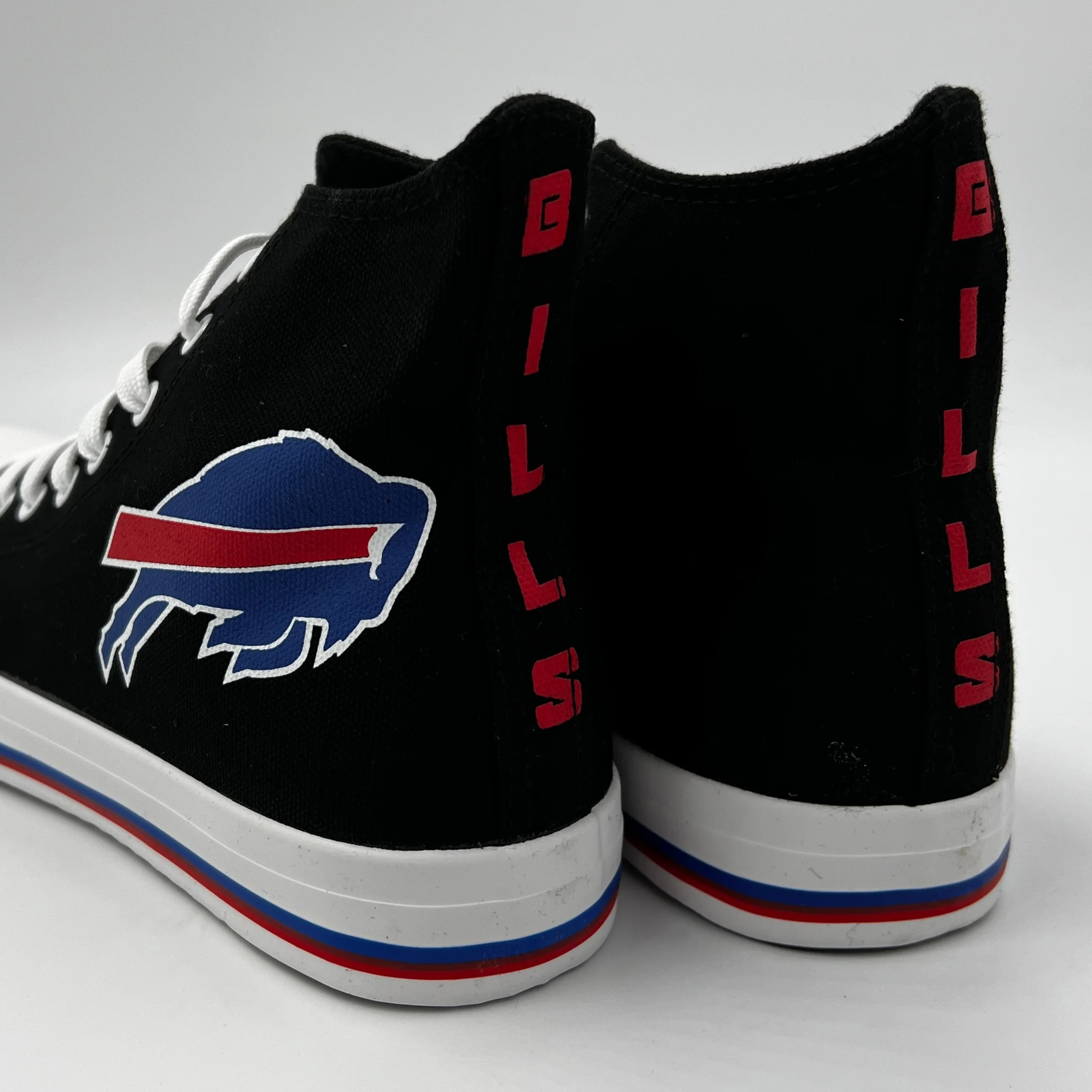 Final Sale - Buffalo Bills Black Canvas Hightop Sneakers - Image 5