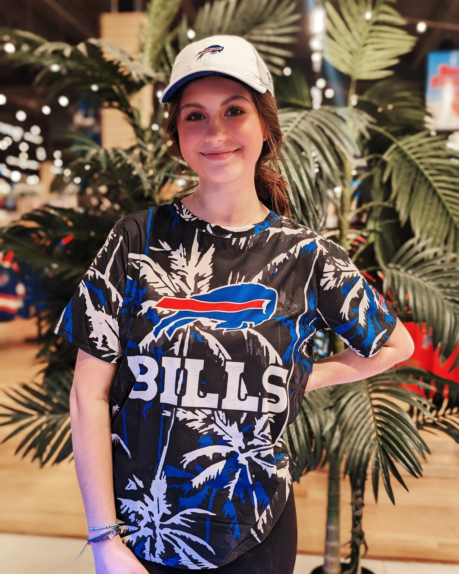 Final Sale - Buffalo Bills Floral Palm Rash Guard Short Sleeve Shirt - Image 7