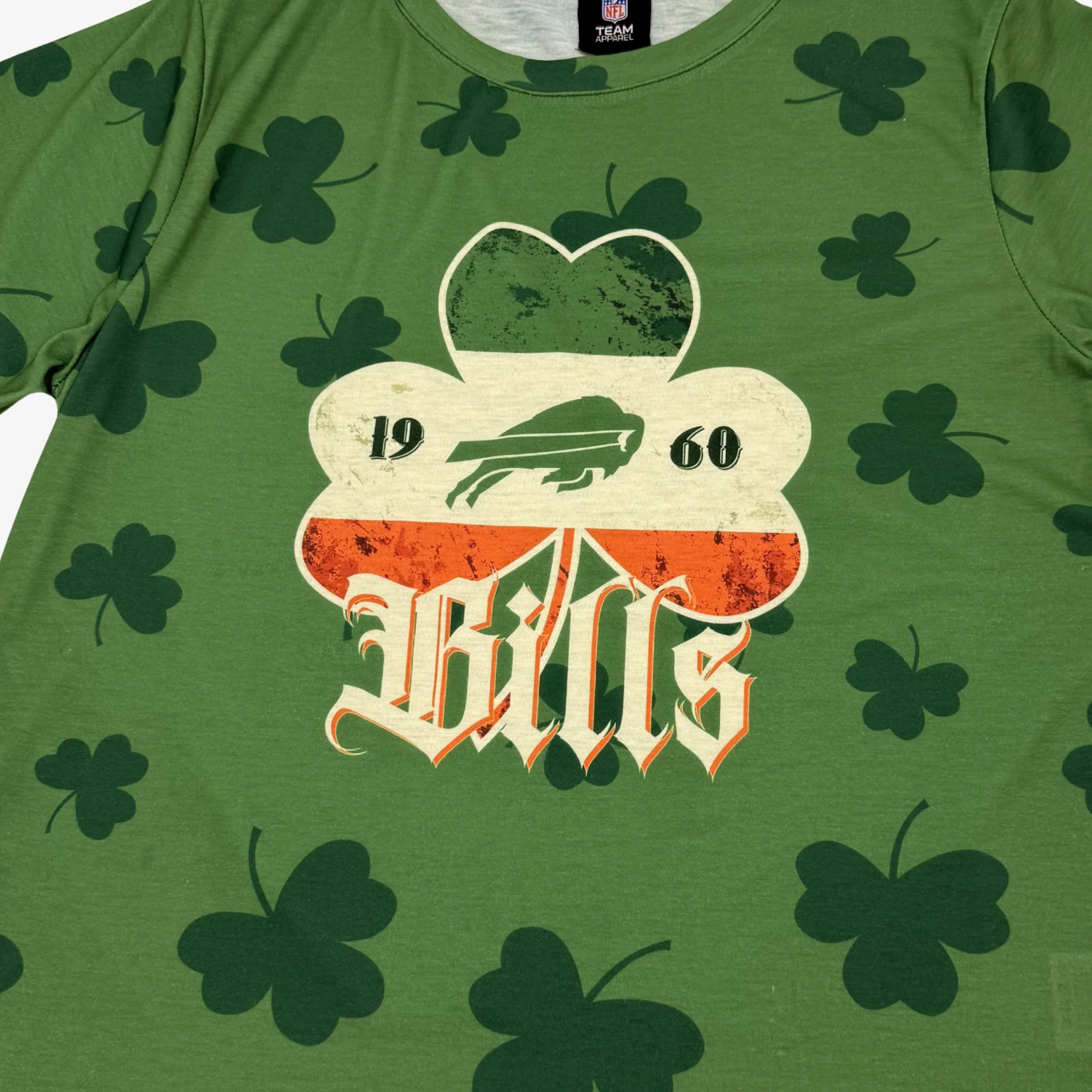 Buffalo Bills Irish Flag & Shamrocks Green T-Shirt - Image 3