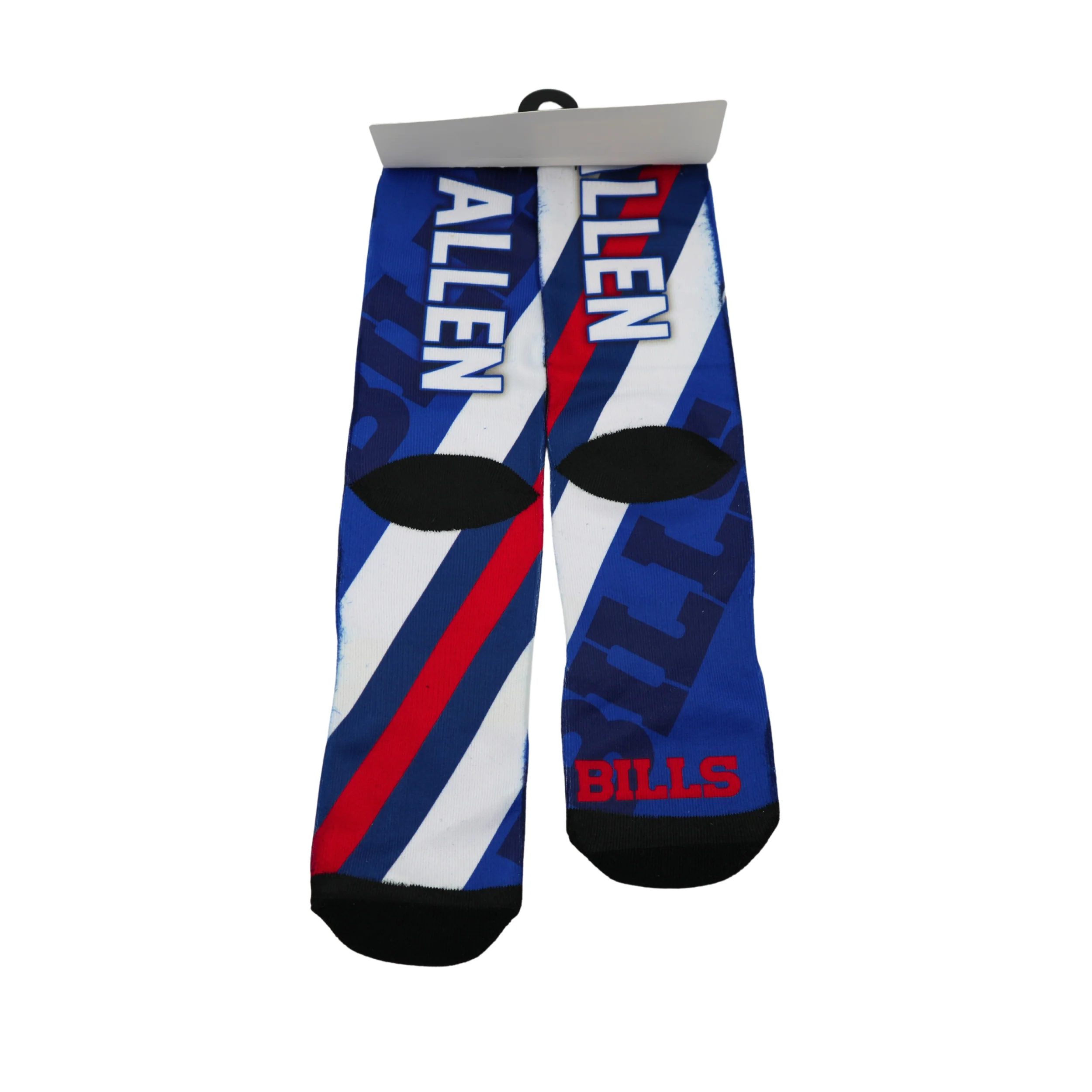 Buffalo Bills Josh Allen 17 Player Stripe For Bare Feet Men's Socks - Image 2