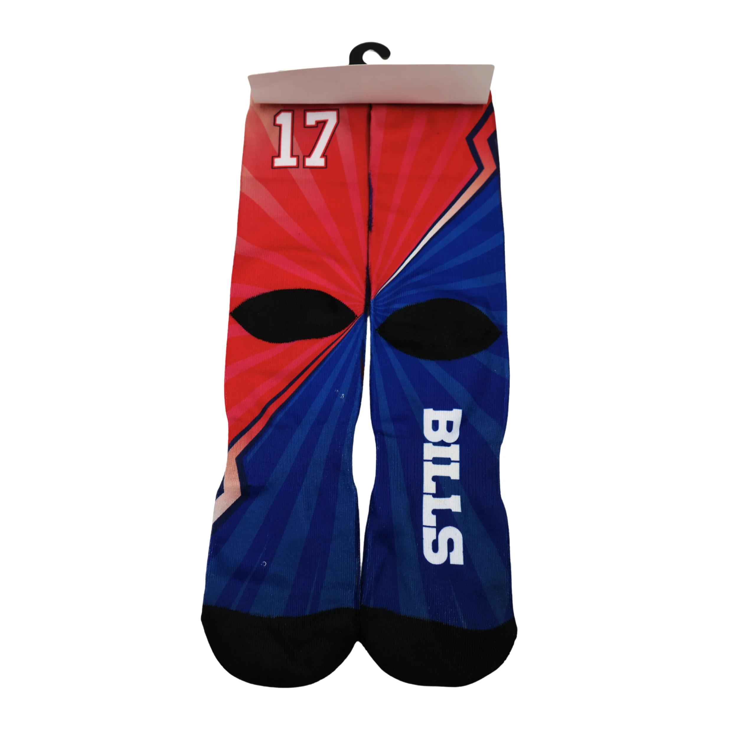 Buffalo Bills Josh Allen 17 Record Breaker For Bare Feet Men's Socks - Image 2