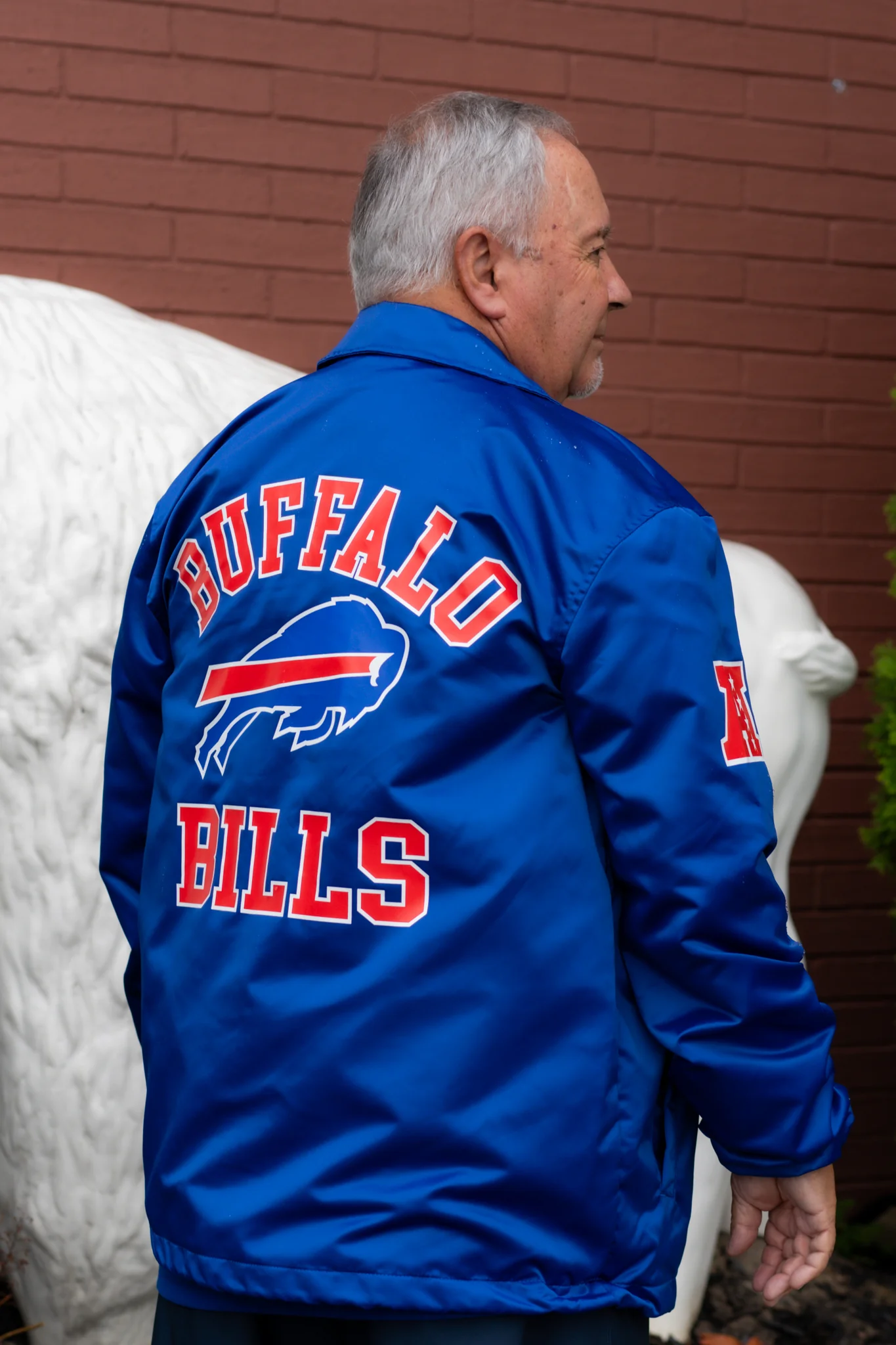 Buffalo Bills Option Route Snap Up Starter Coaches Jacket - Image 3