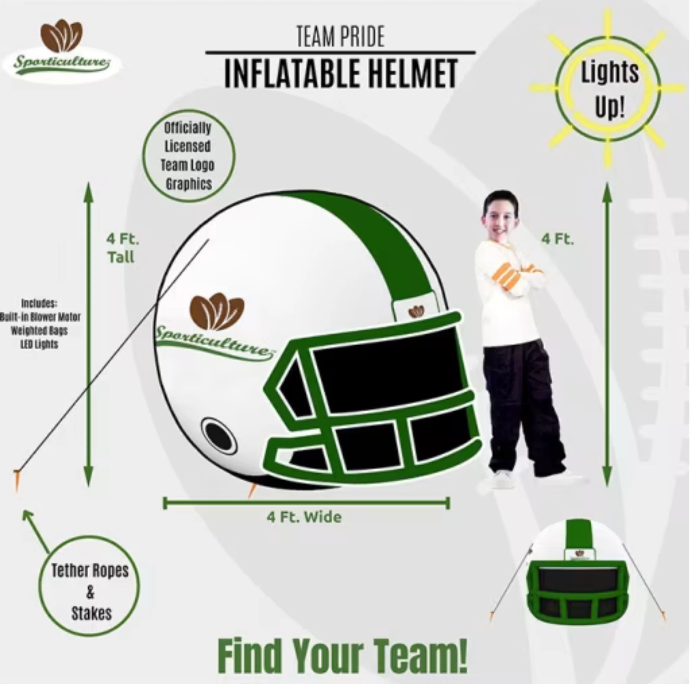 Buffalo Bills Outdoor Inflatable White Helmet - Image 6