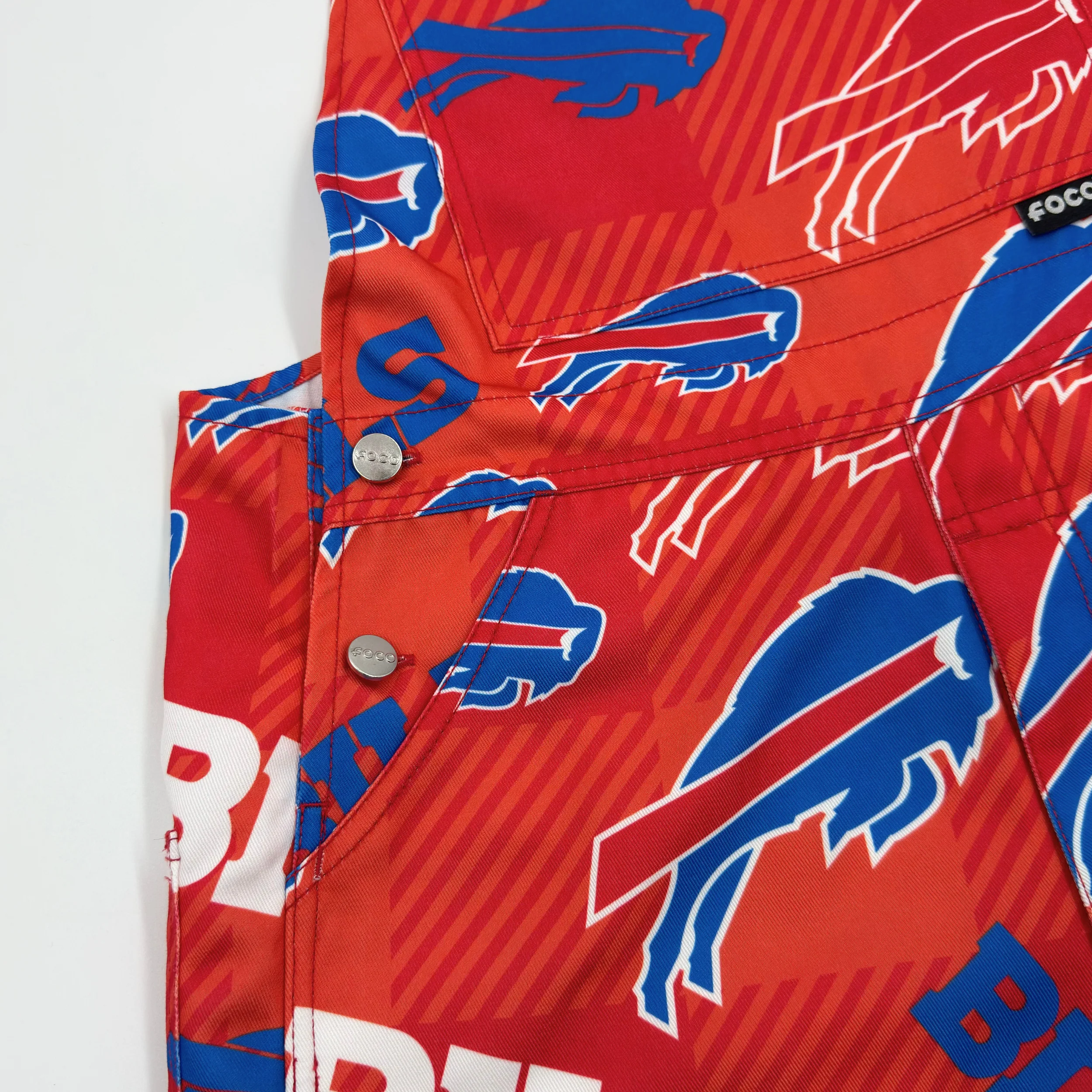 Buffalo Bills Primary Logo Historic Print Shortalls - Image 3