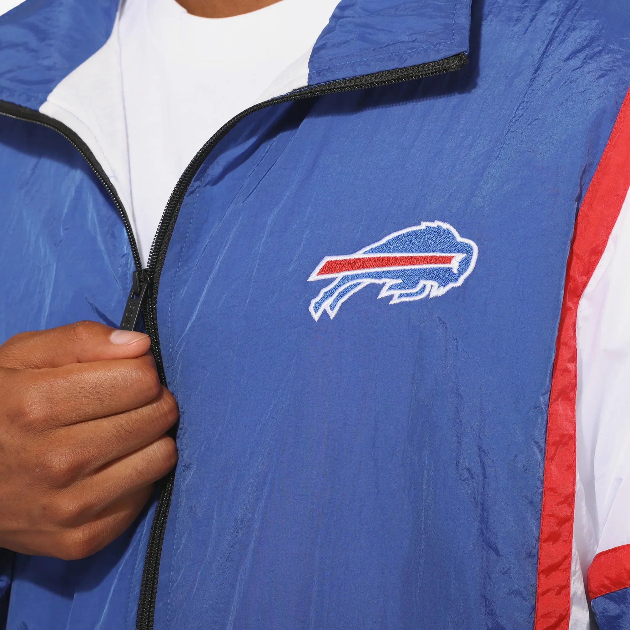 Buffalo Bills Red, White, & Blue Stripe Jacket - Image 4