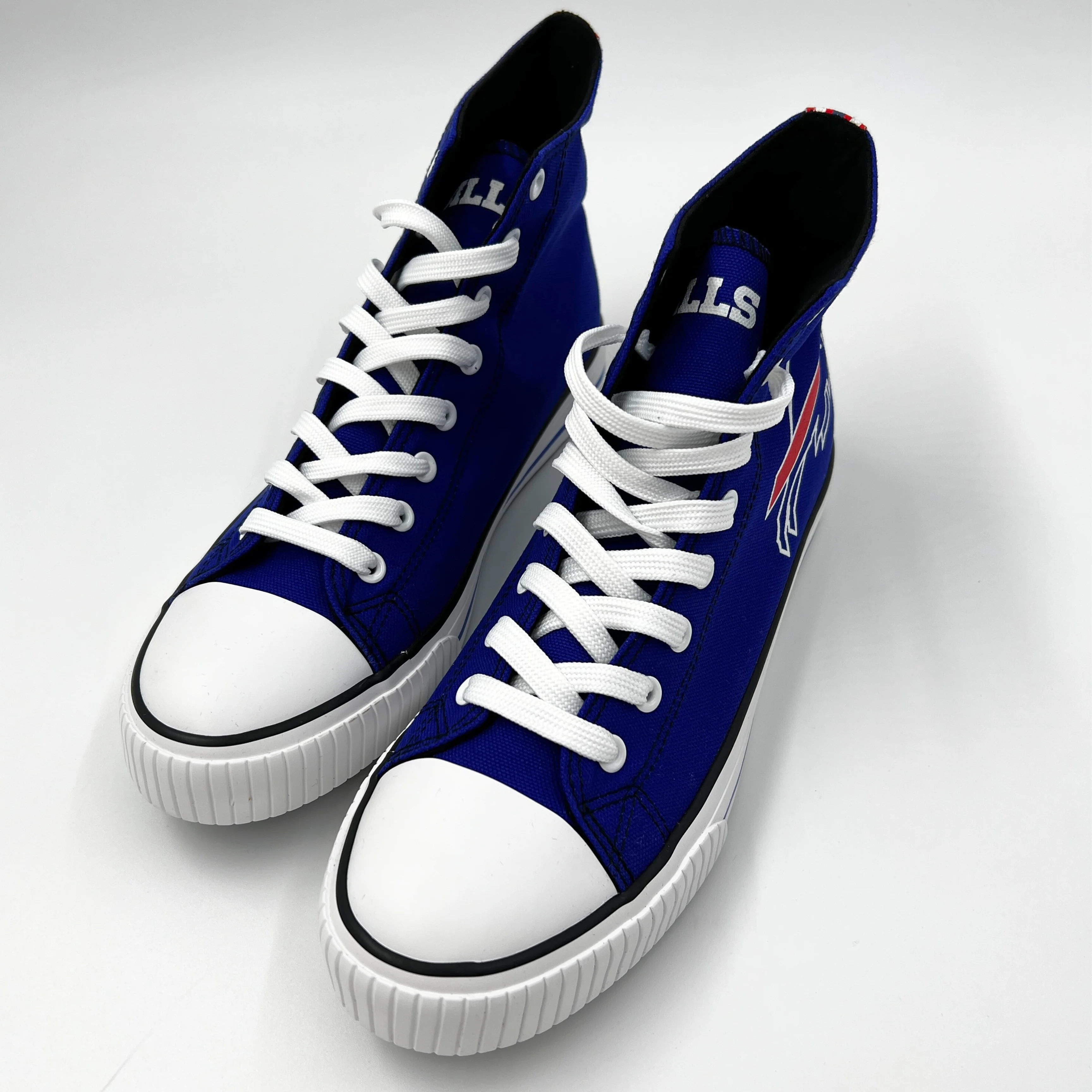 Buffalo Bills Royal & Striped High Top Canvas Shoe - Image 3