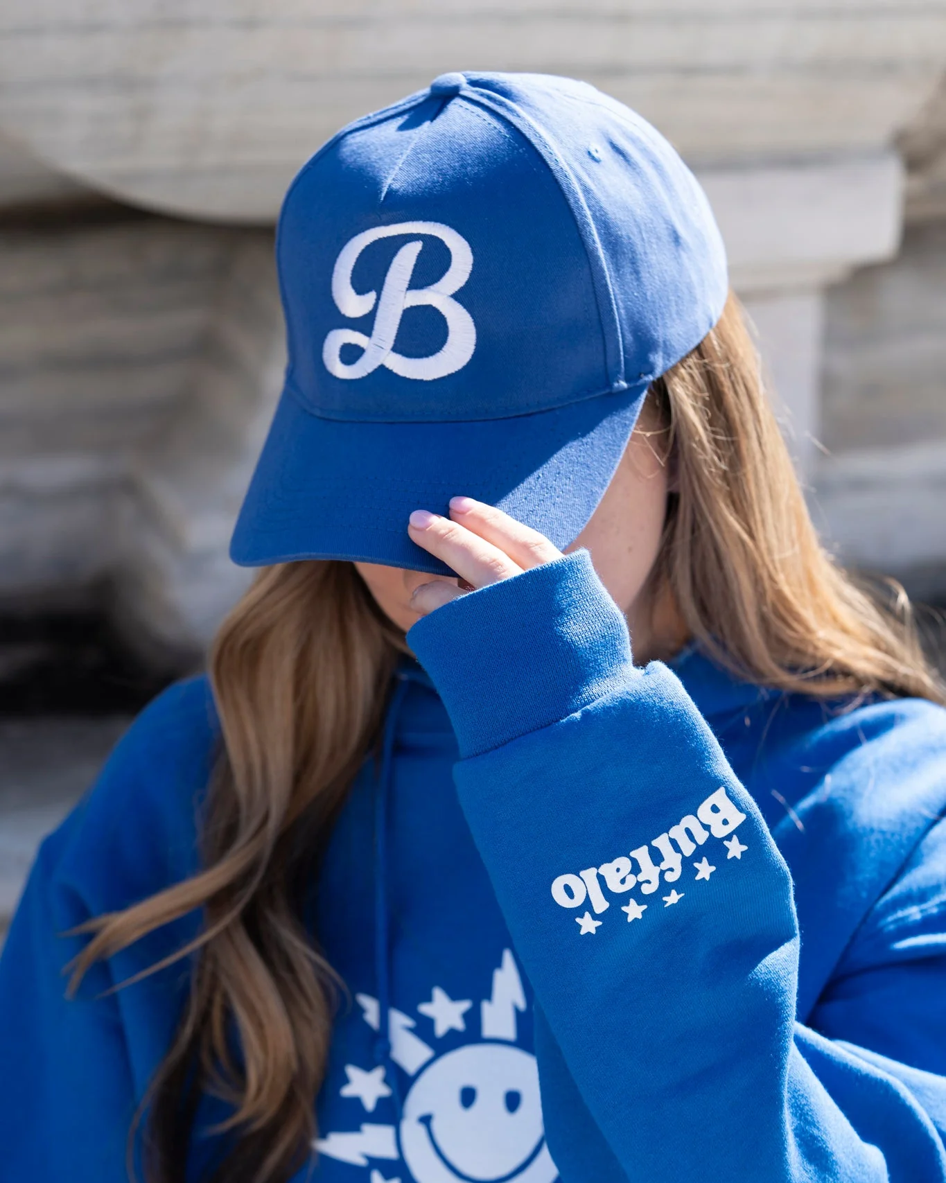 Buffalo City Seal Smiley Face Royal Hoodie - Image 3