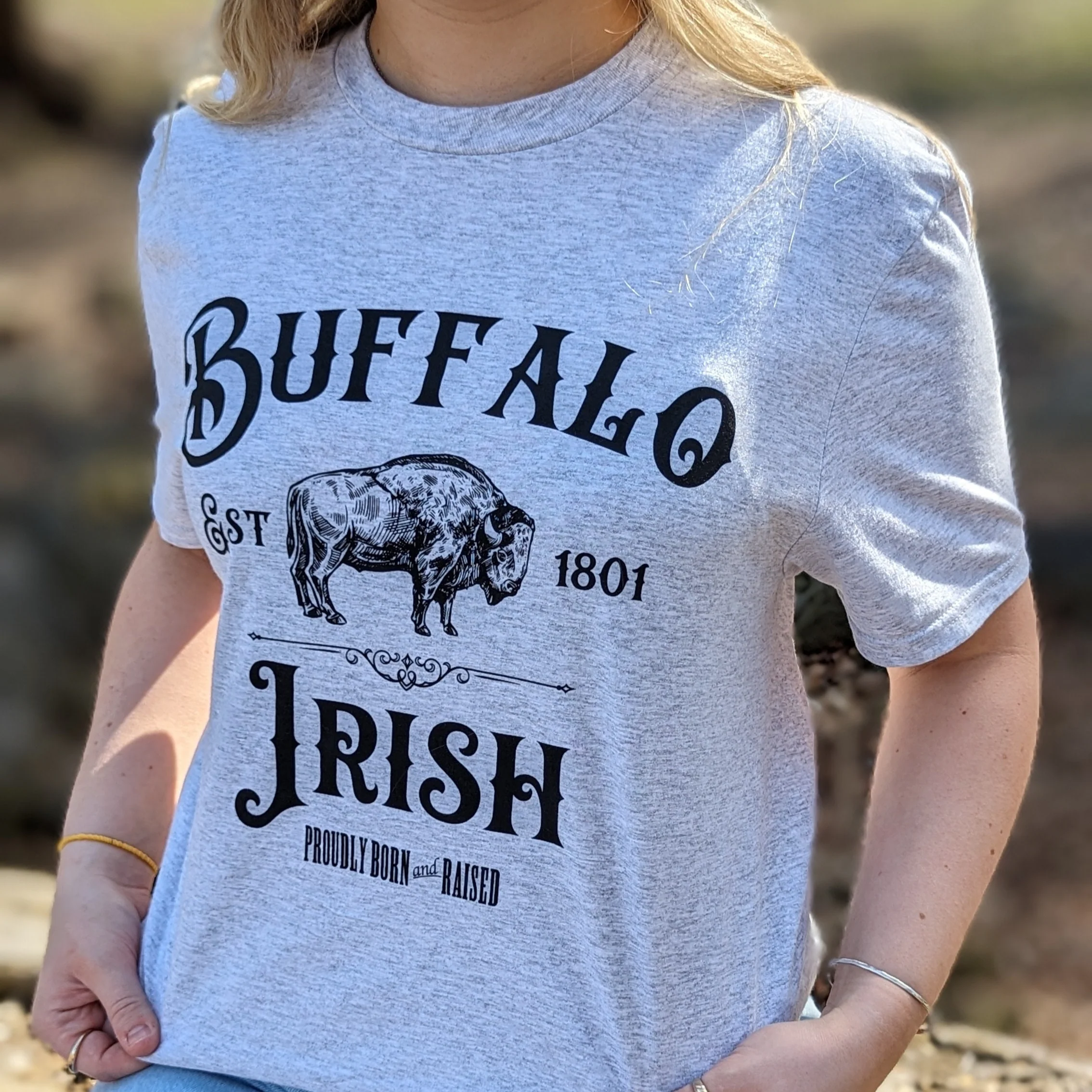 Buffalo Irish Est 1801 Gray Short Sleeve Shirt - Image 3