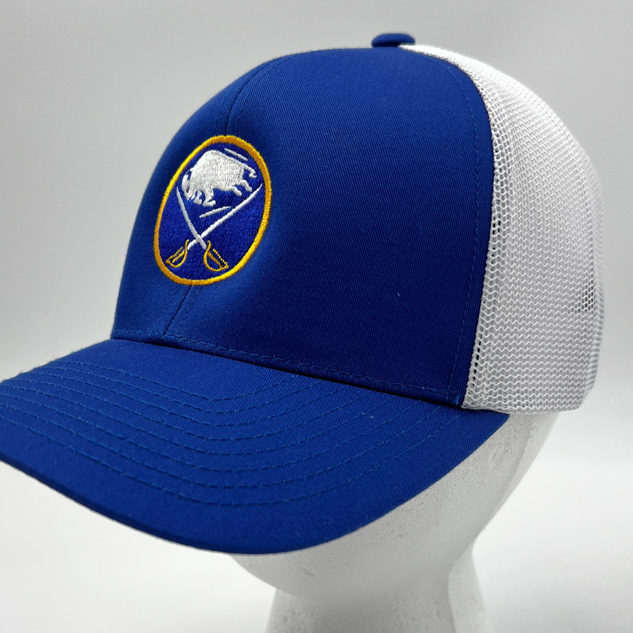 Buffalo Sabres Royal and White Trucker Snapback Hat - Image 3