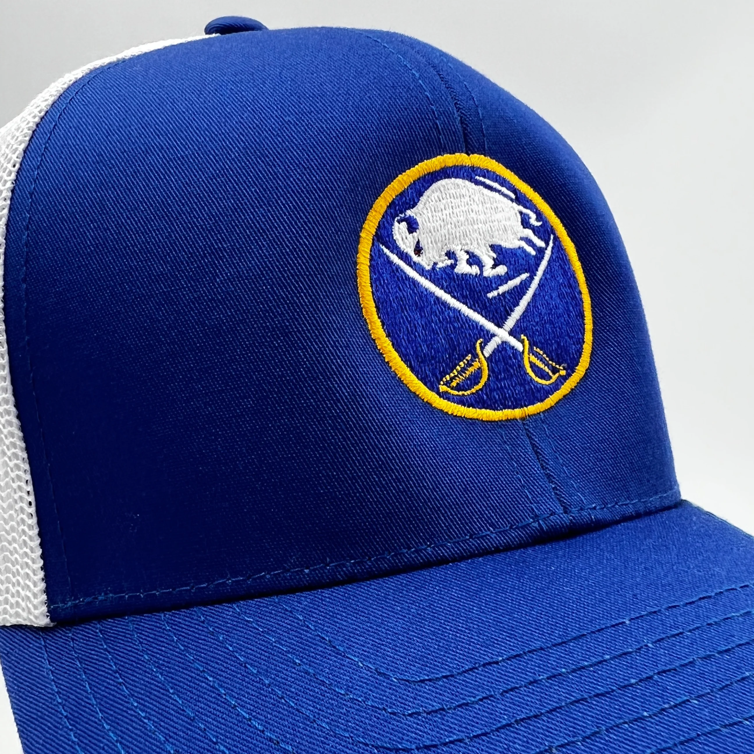 Buffalo Sabres Royal and White Trucker Snapback Hat - Image 5