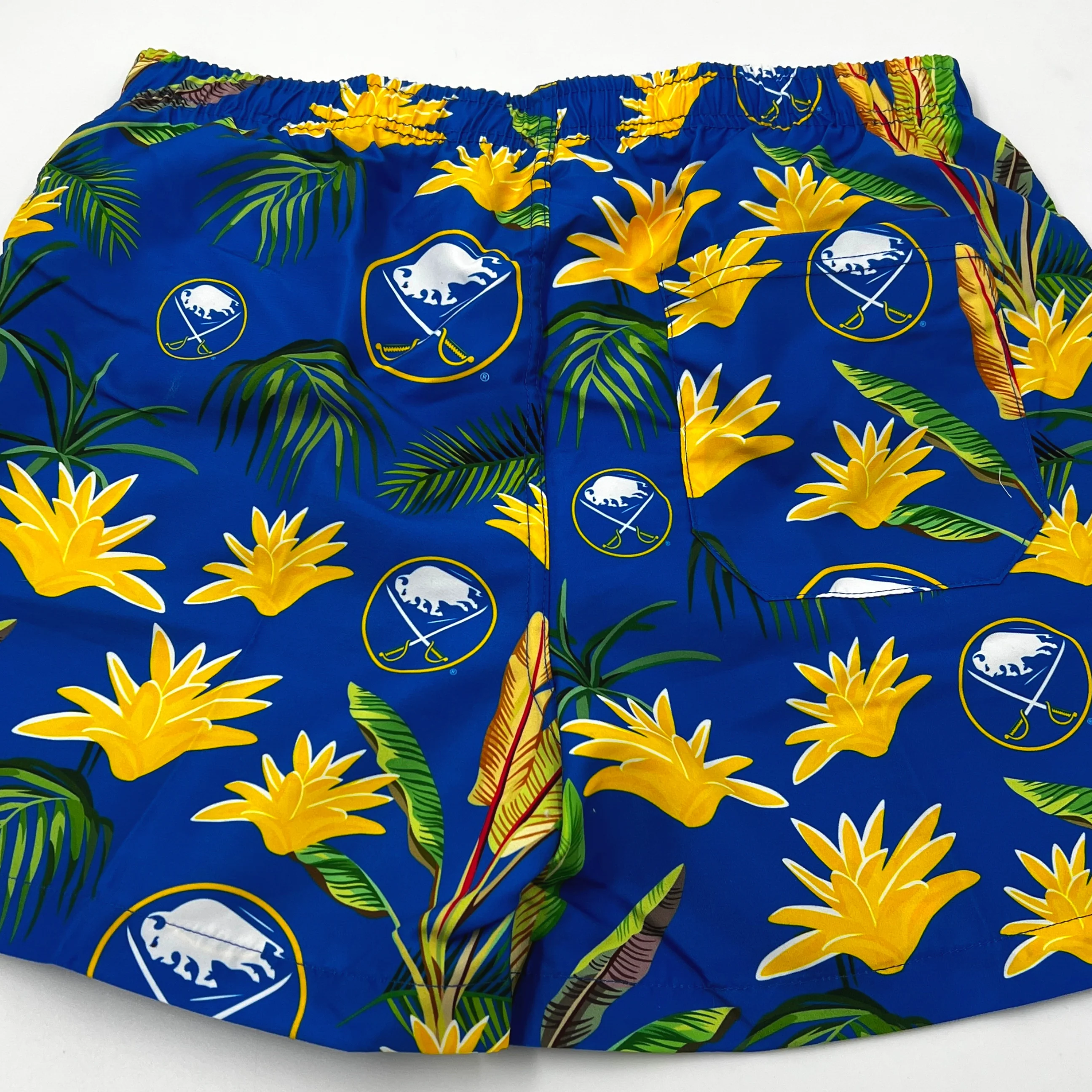 Final Sale - Buffalo Sabres Royal Blue With Floral Design Swim Trunks - Image 3