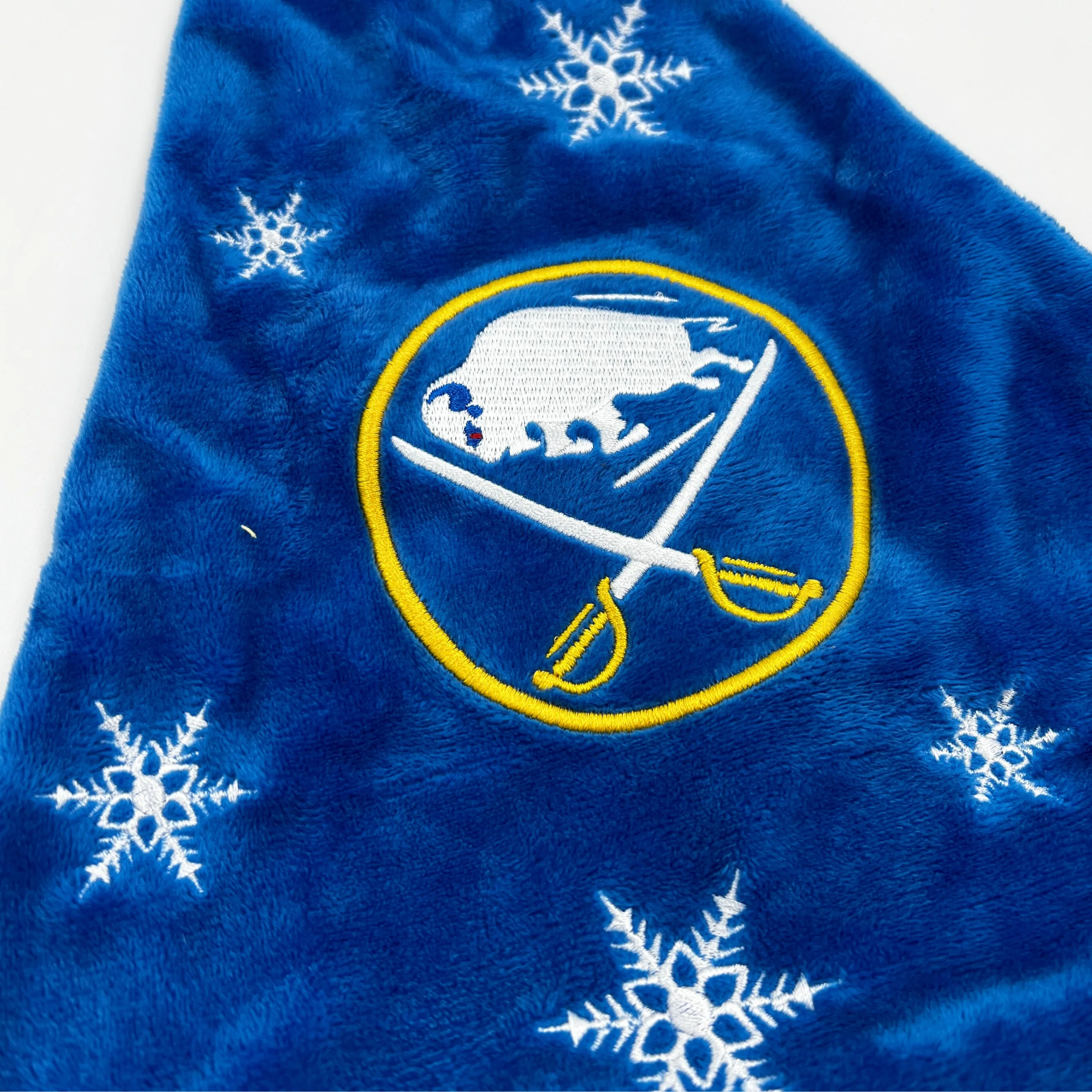 Buffalo Sabres Royal & Gold Holiday Santa Hat - Image 3