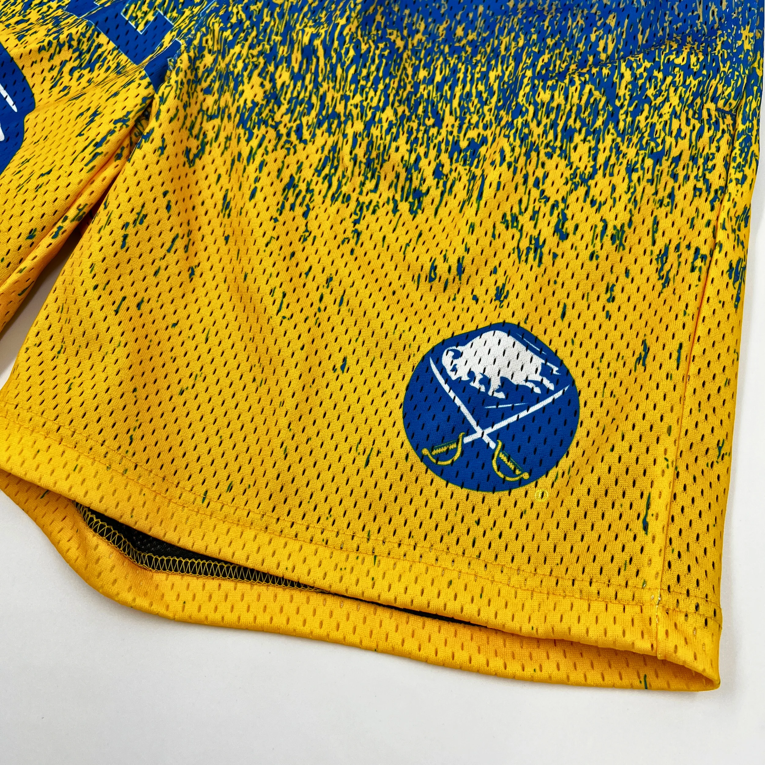 Buffalo Sabres Royal & Gold With Big Logo Mesh Shorts - Image 3