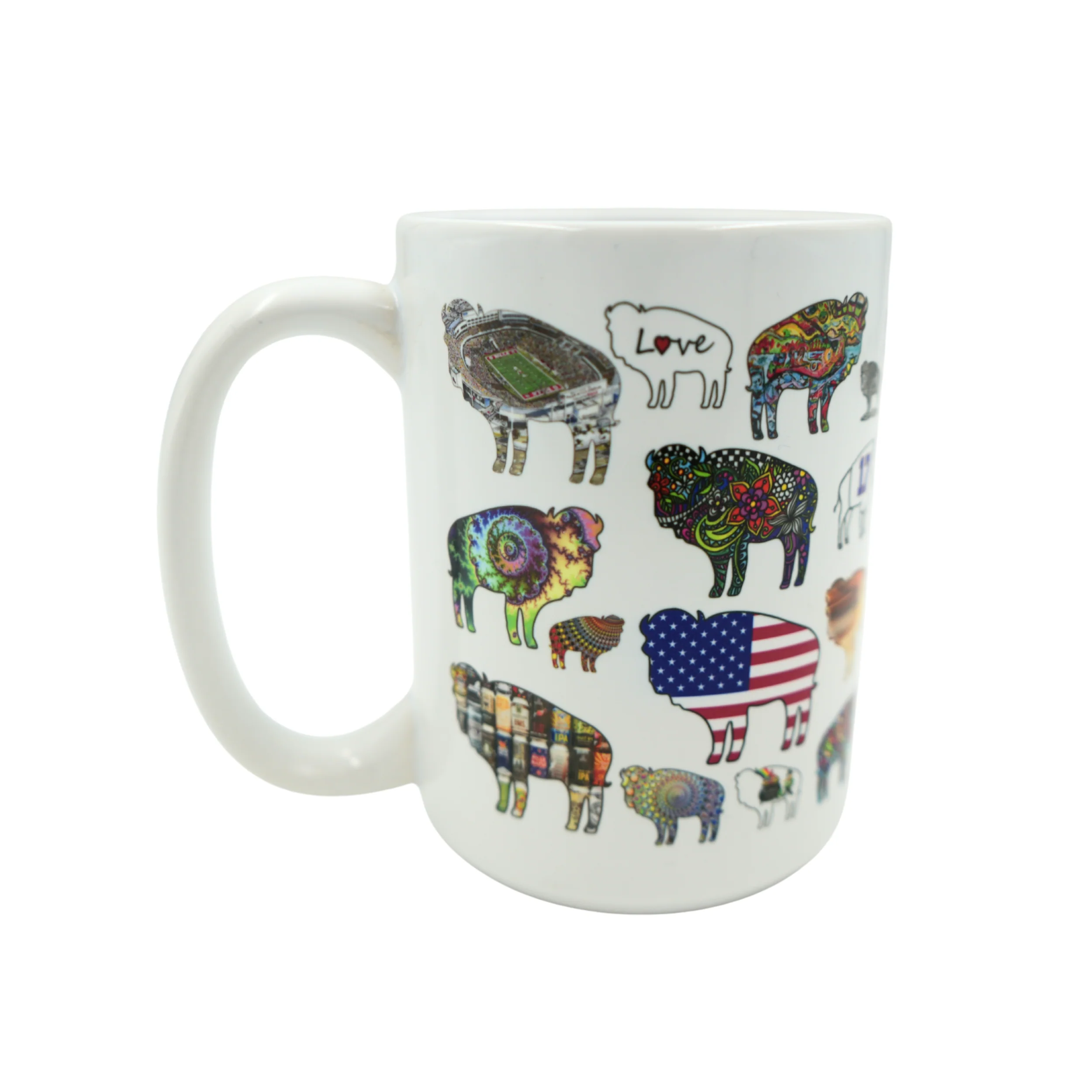 Buffalo Shaped Art & Themed Icons Mug - Image 3