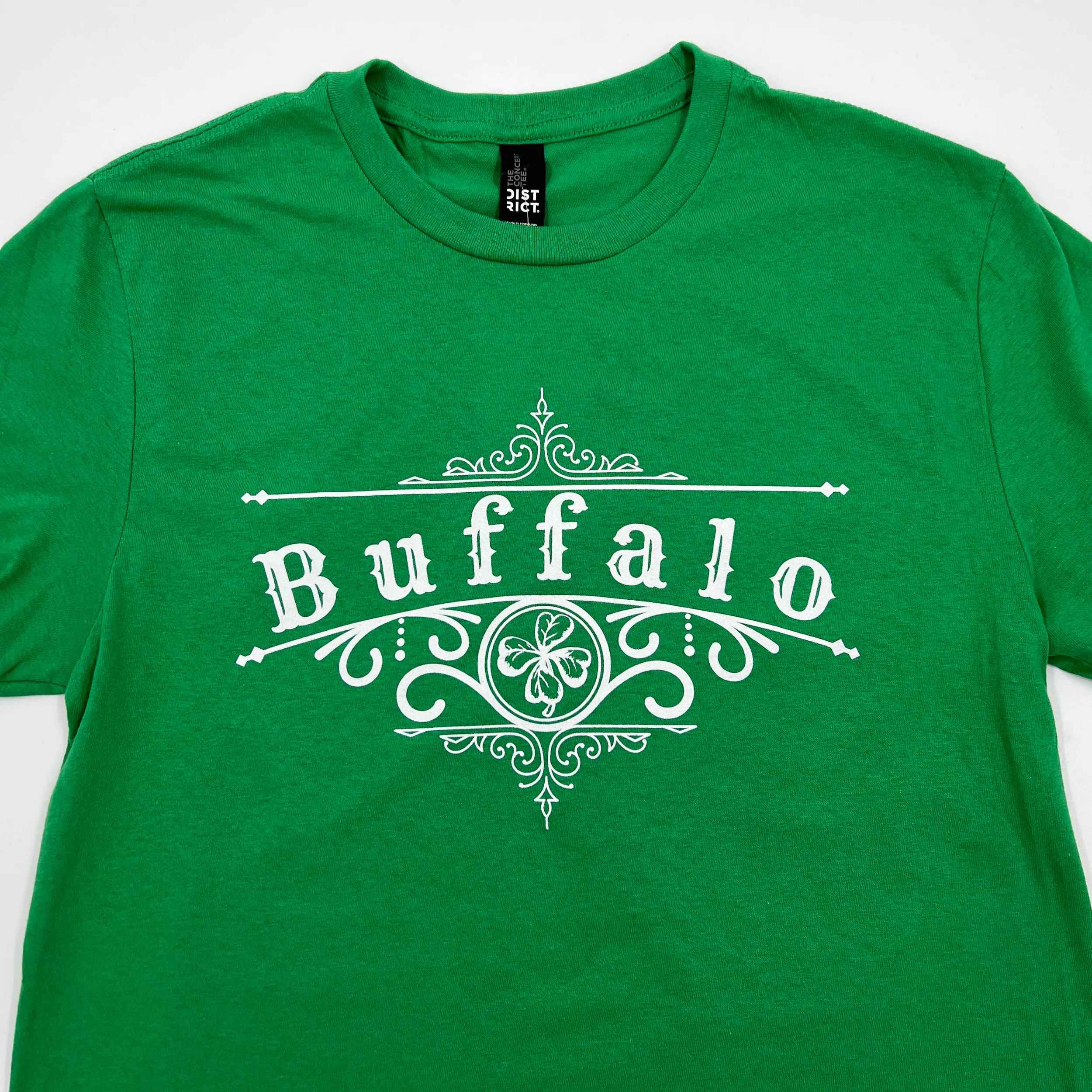 Buffalo With Irish Iron Works Design Kelly Green T-Shirt - Image 3