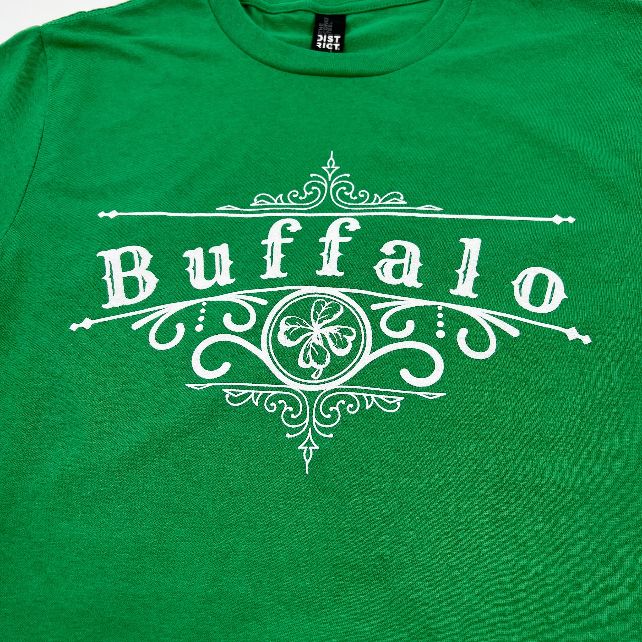 Buffalo With Irish Iron Works Design Kelly Green T-Shirt - Image 4