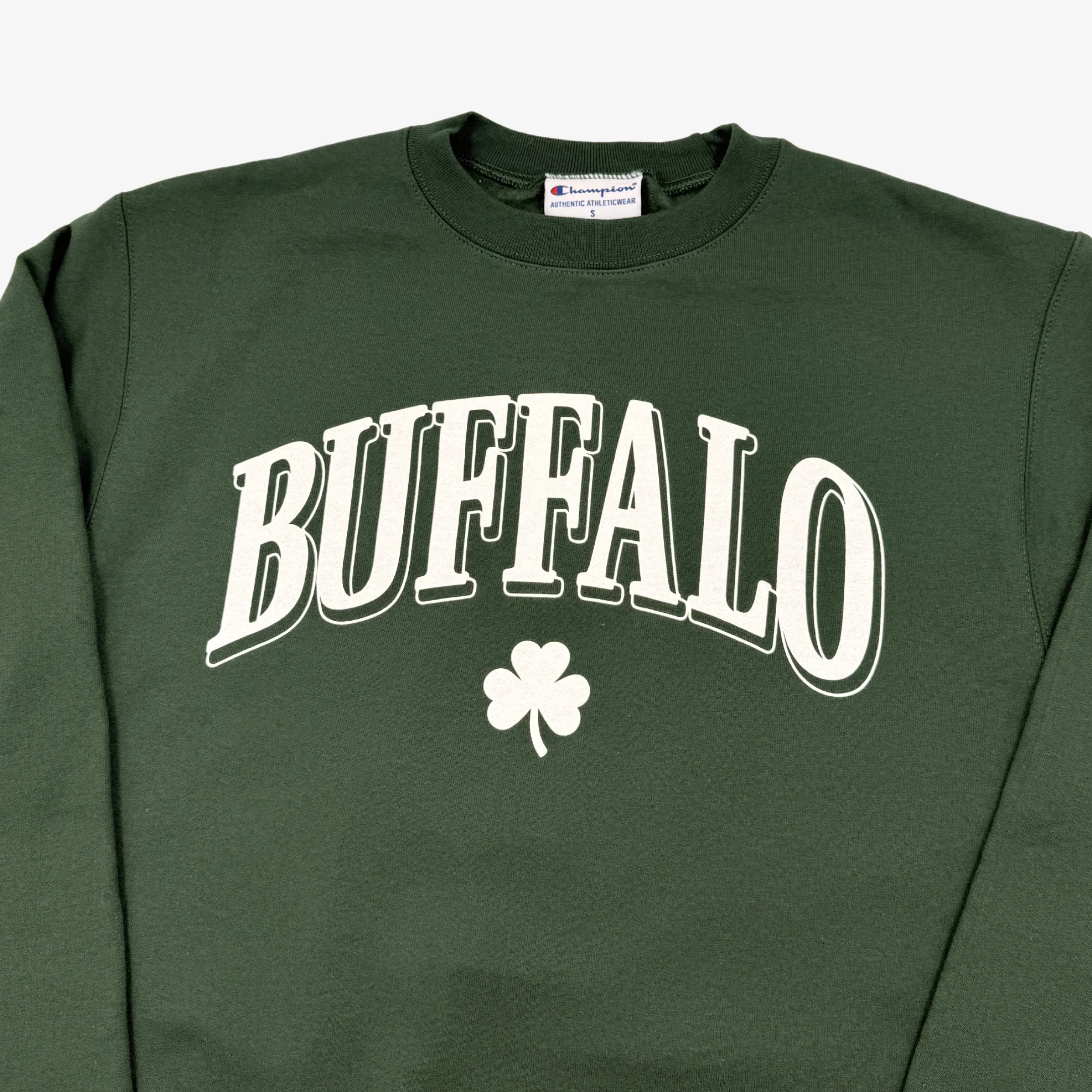 Buffalo With Shamrock Dark Green Crewneck - Image 3