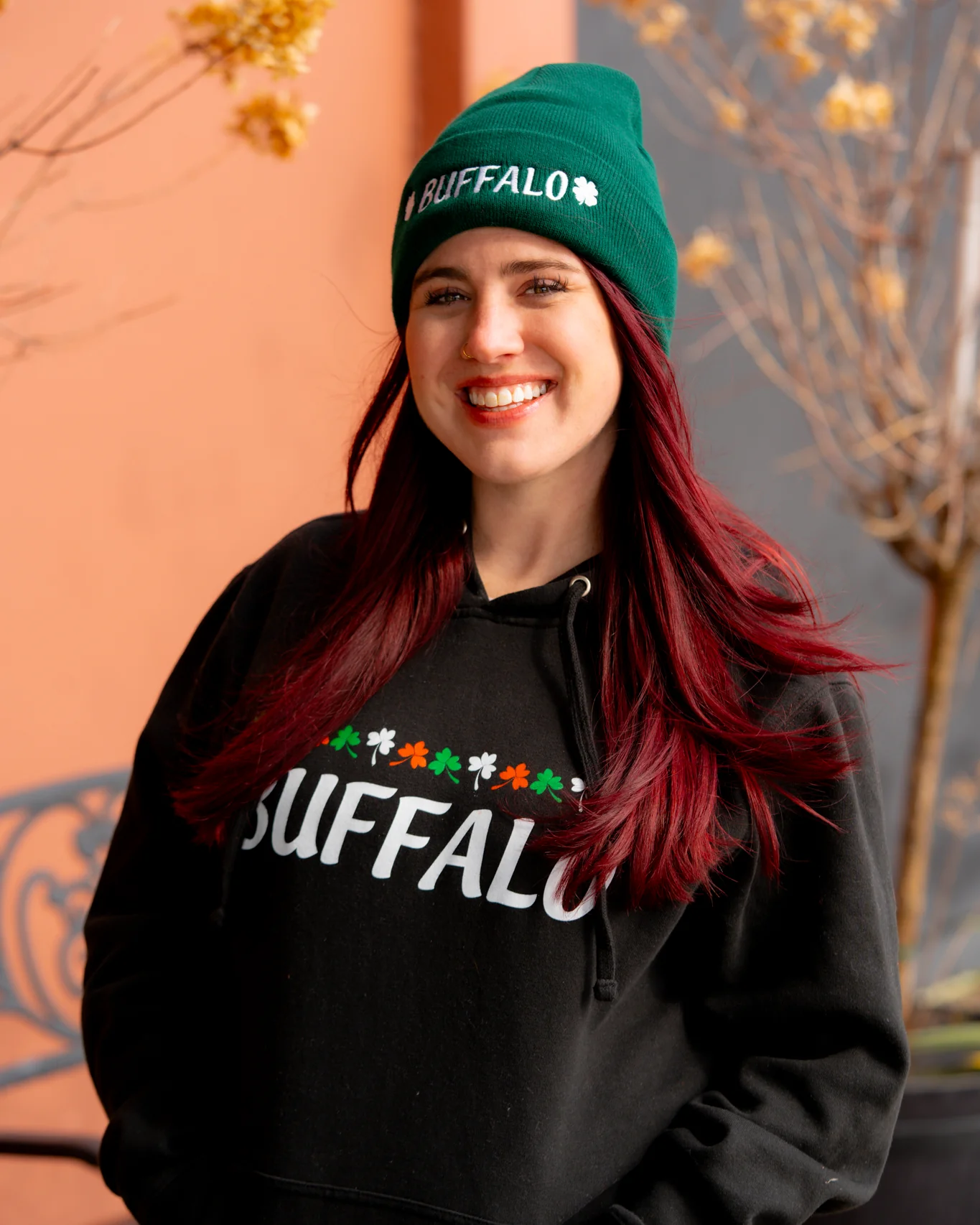 Buffalo With Shamrocks Green Beanie - Image 4