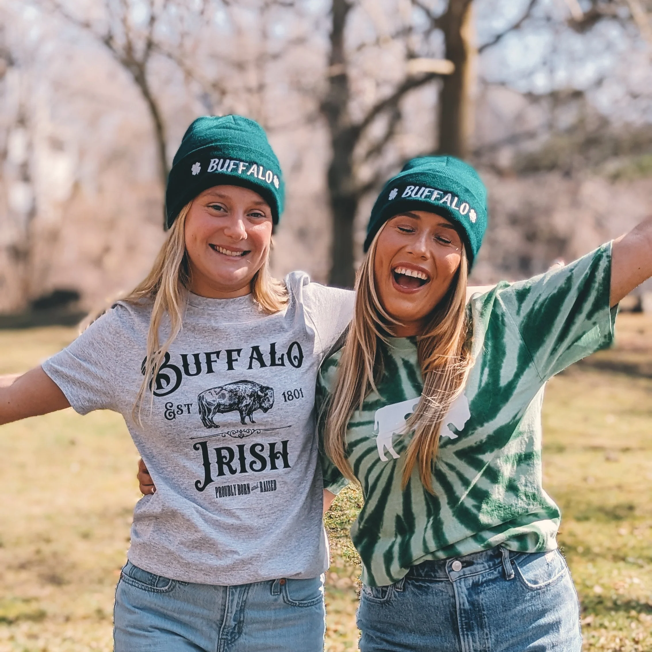 Buffalo With Shamrocks Green Beanie - Image 5