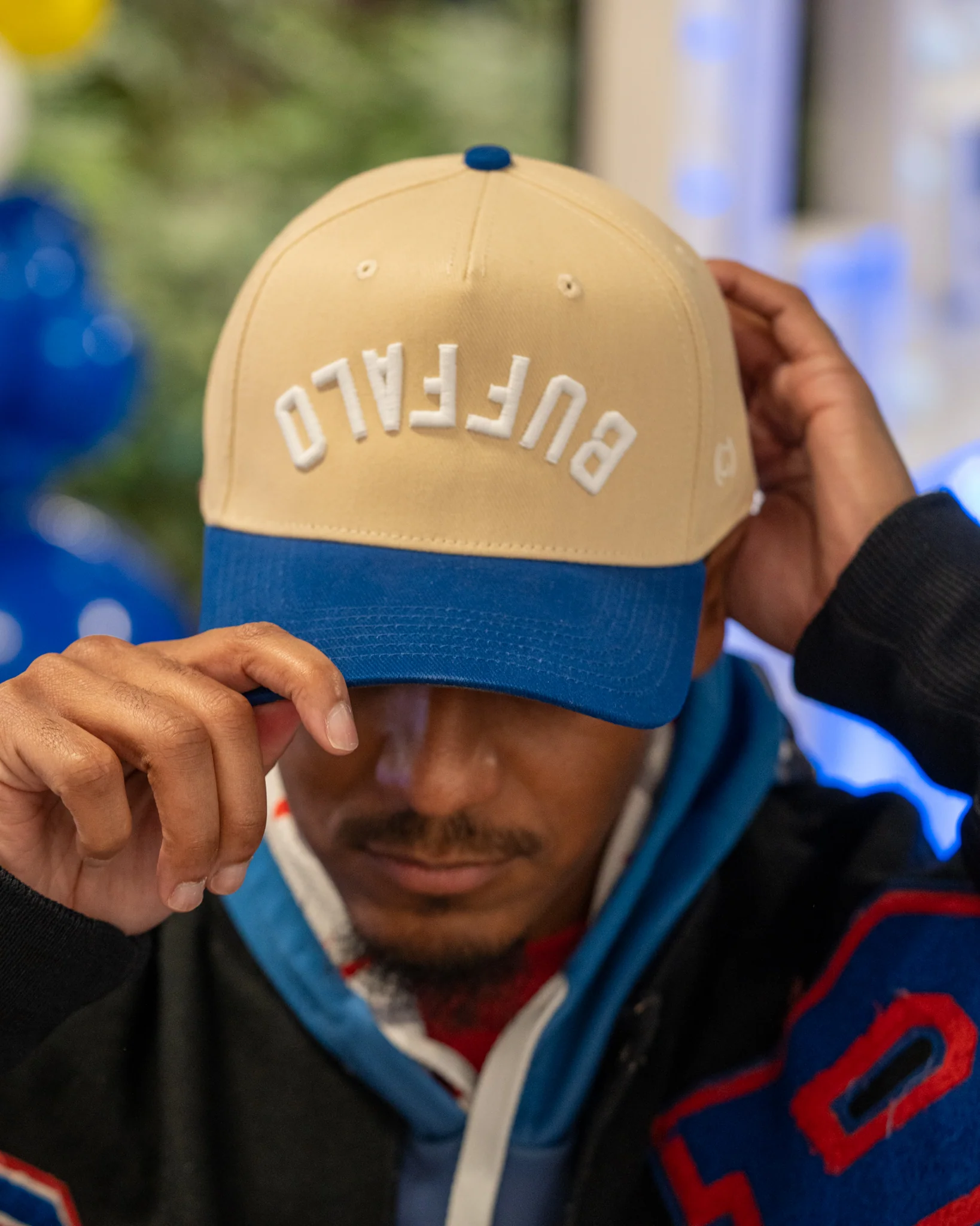 Cream White Two Tone "Buffalo" Hat - Image 2