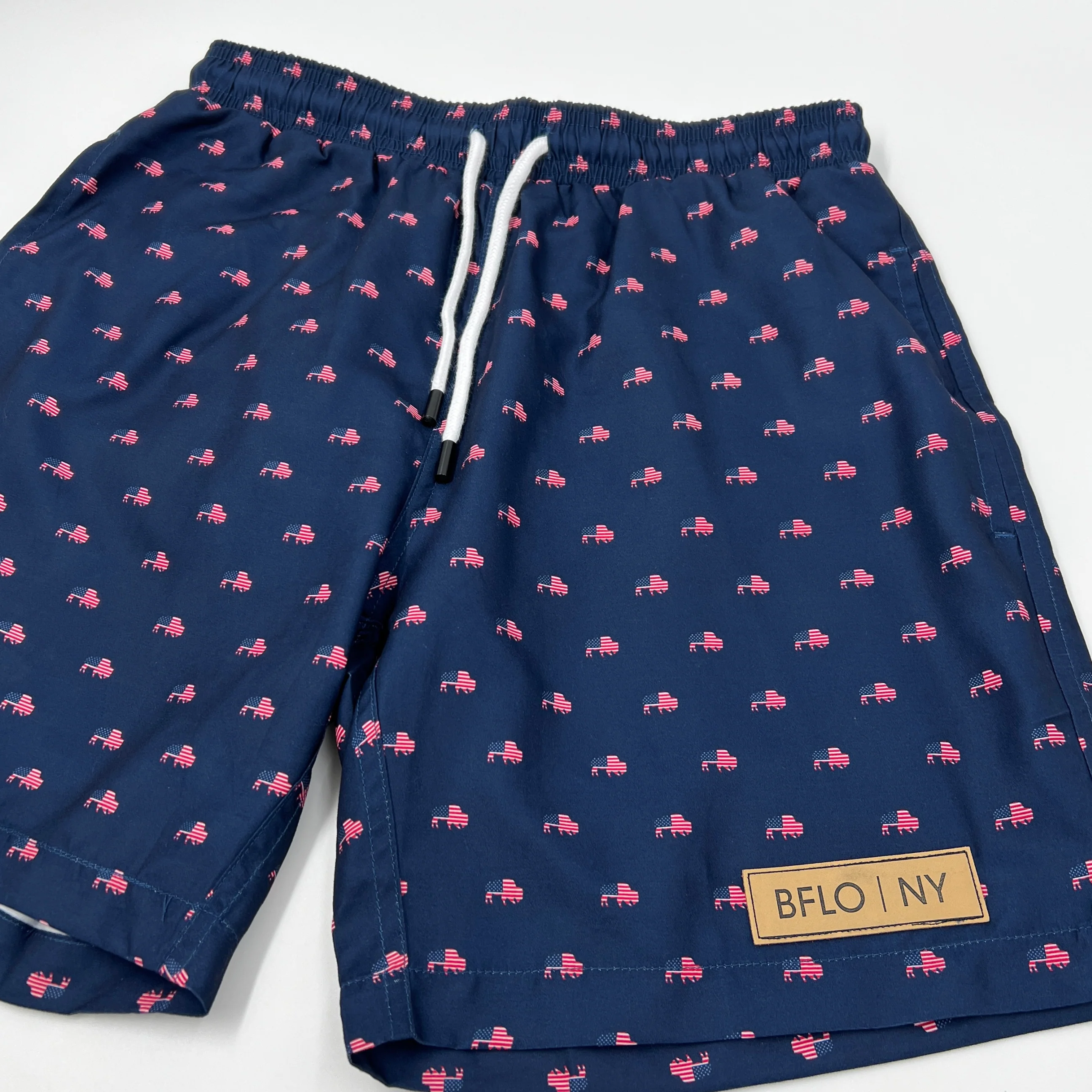Navy Patriotic BFLO Men's Swim Trunks - Image 3