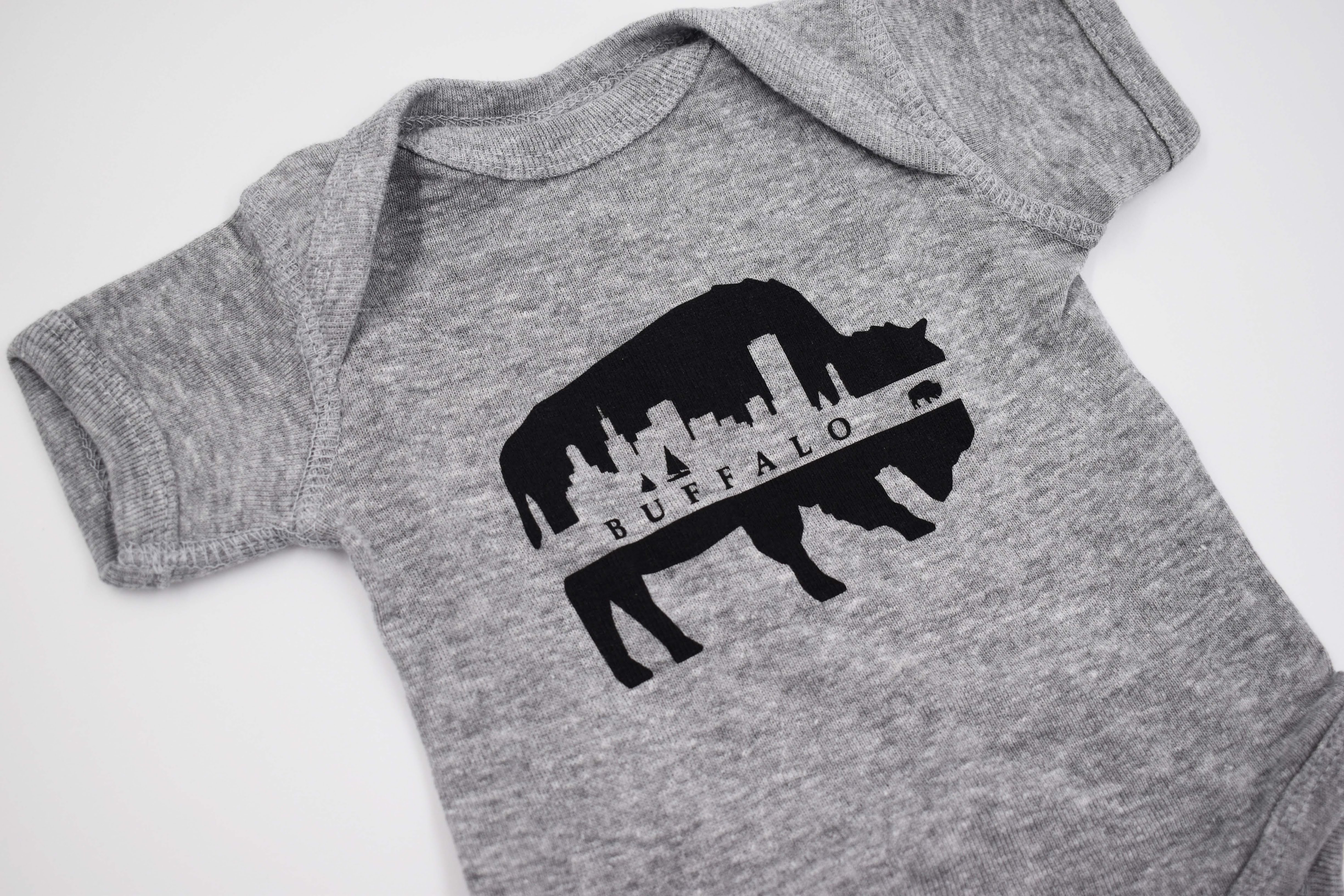 Heather Grey Skyline Onesie - Image 2