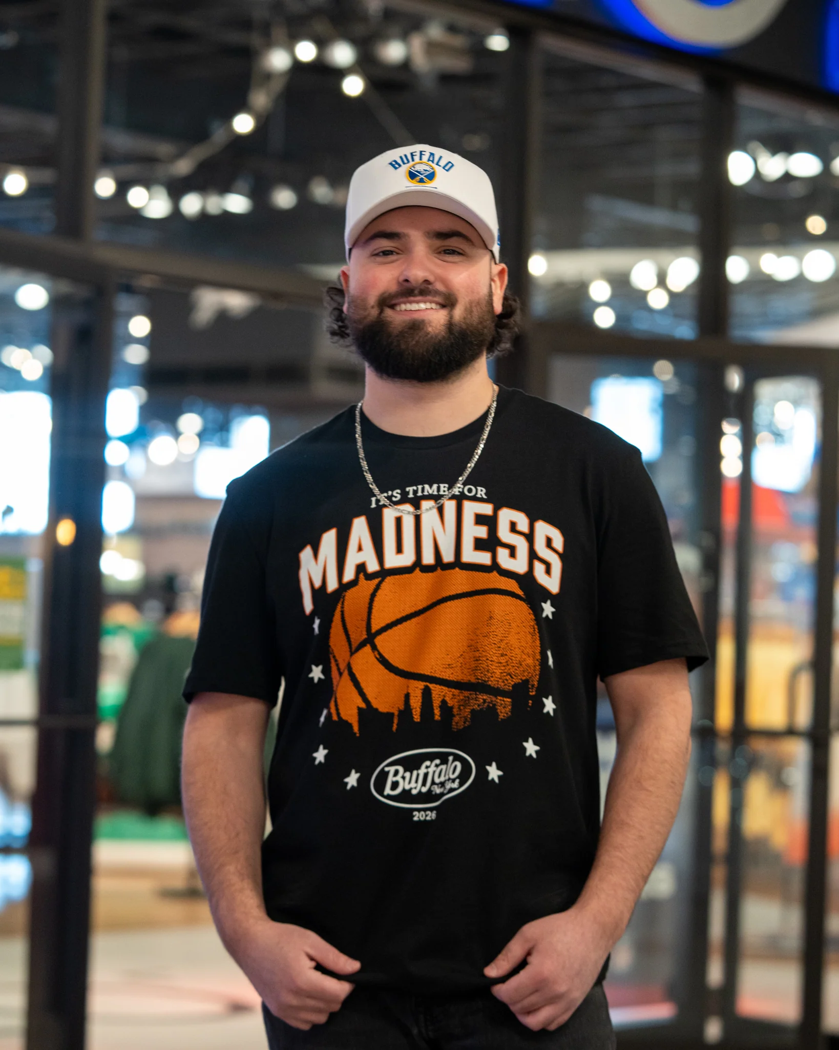 "It's Time For Madness" Buffalo NY With Basketball Black T-Shirt - Image 6