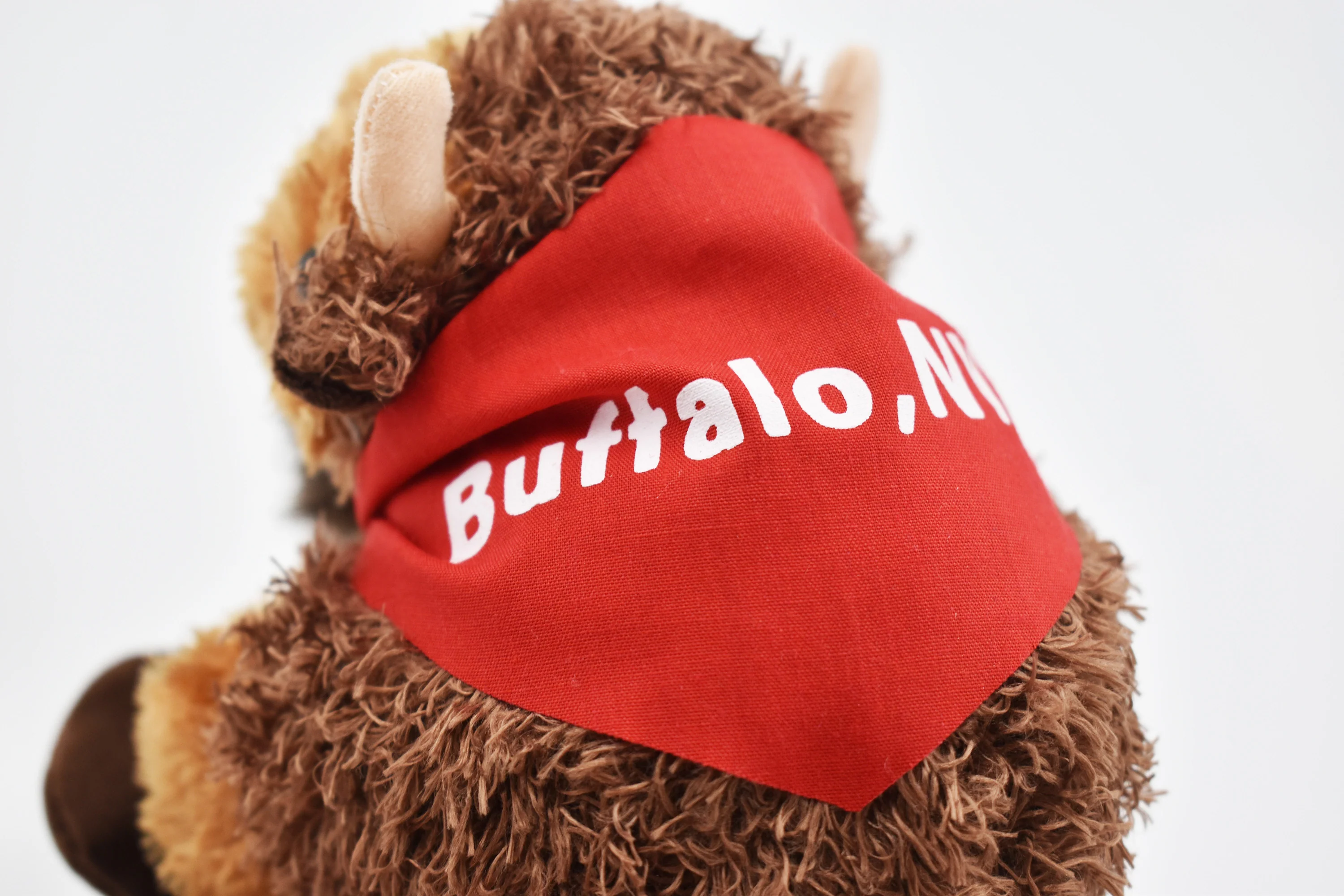 Mini Plush Buffalo with Red Bandana - Image 3