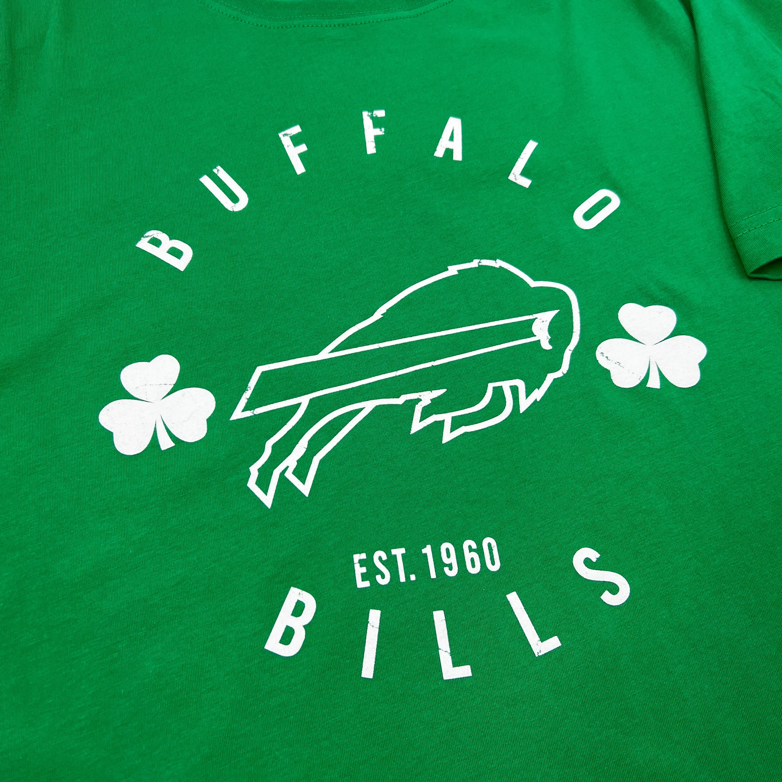 New Era Bills Est. 1960 Green Shamrock Short Sleeve Shirt - Image 3