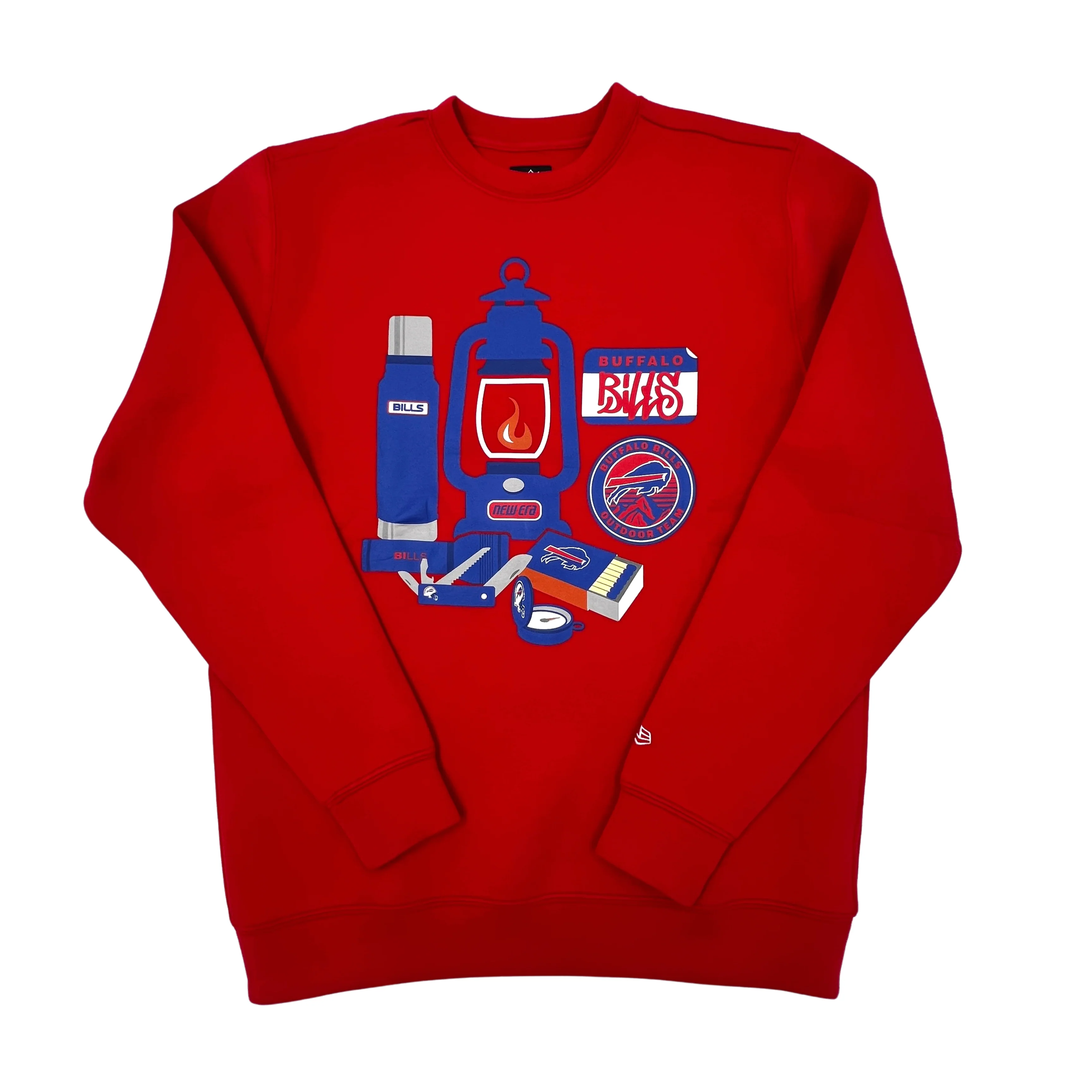 Final Sale - New Era Bills Outdoor Team Camping Red Crewneck