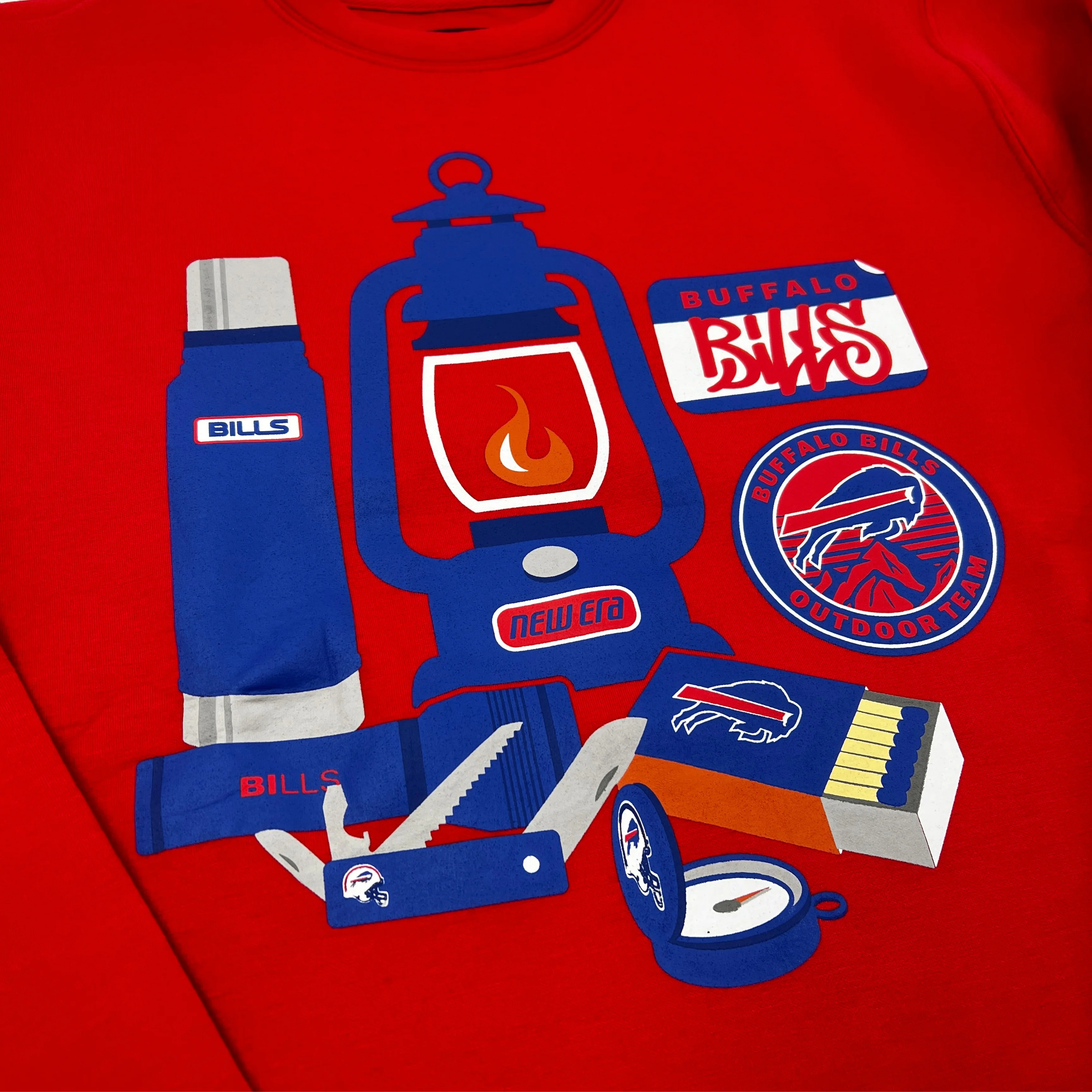 Final Sale - New Era Bills Outdoor Team Camping Red Crewneck - Image 4