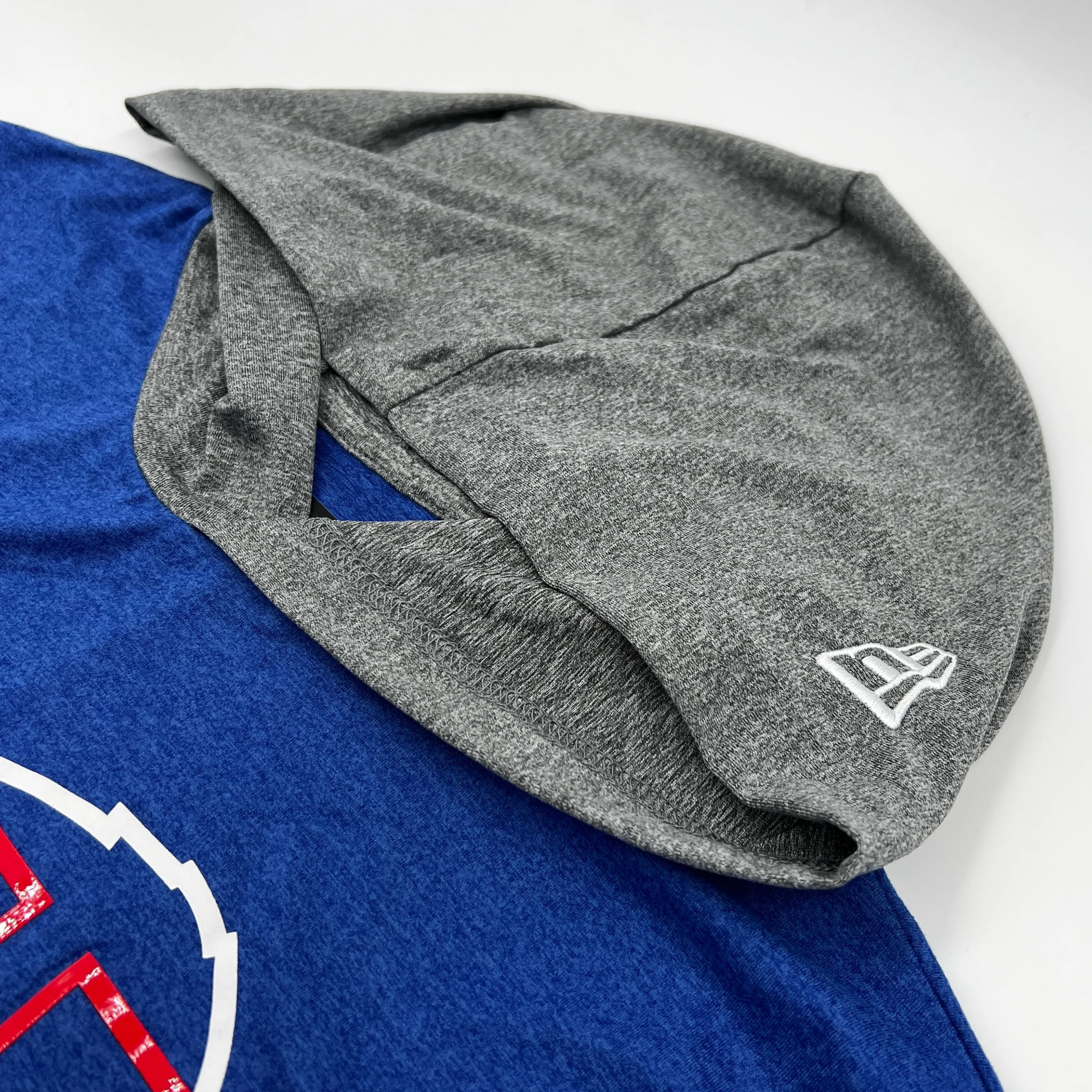 Final Sale - New Era Bills Primary Logo Heather Blue Lightweight Short Sleeve Hoodie - Image 5