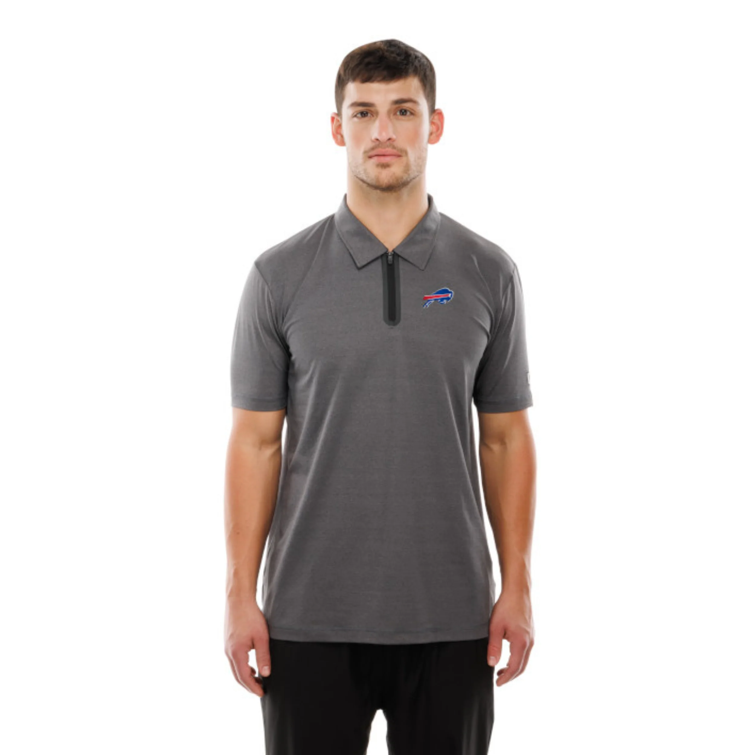 New Era Buffalo Bills Gray Zip Polo