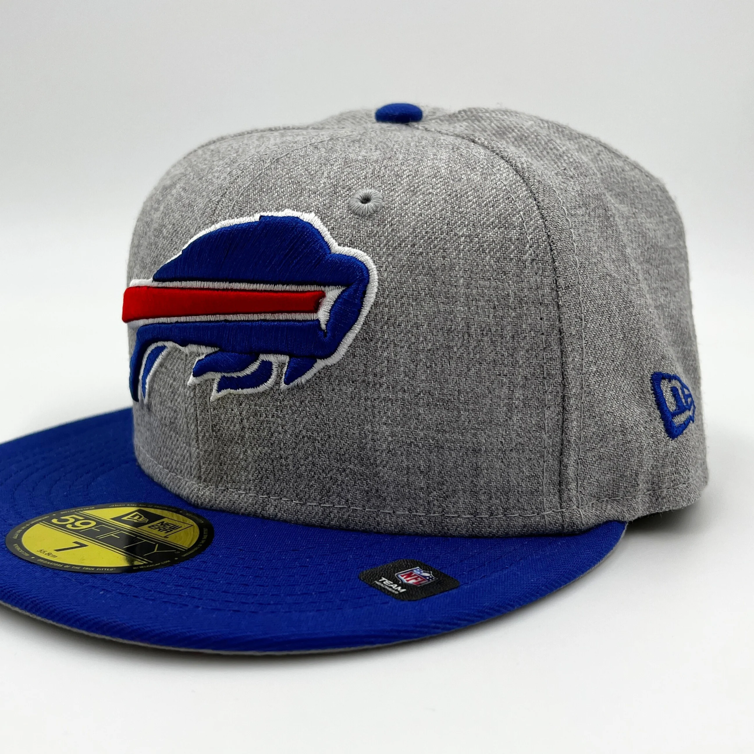 New Era Buffalo Bills Primary Logo Heather Gray Fitted Hat - Image 3