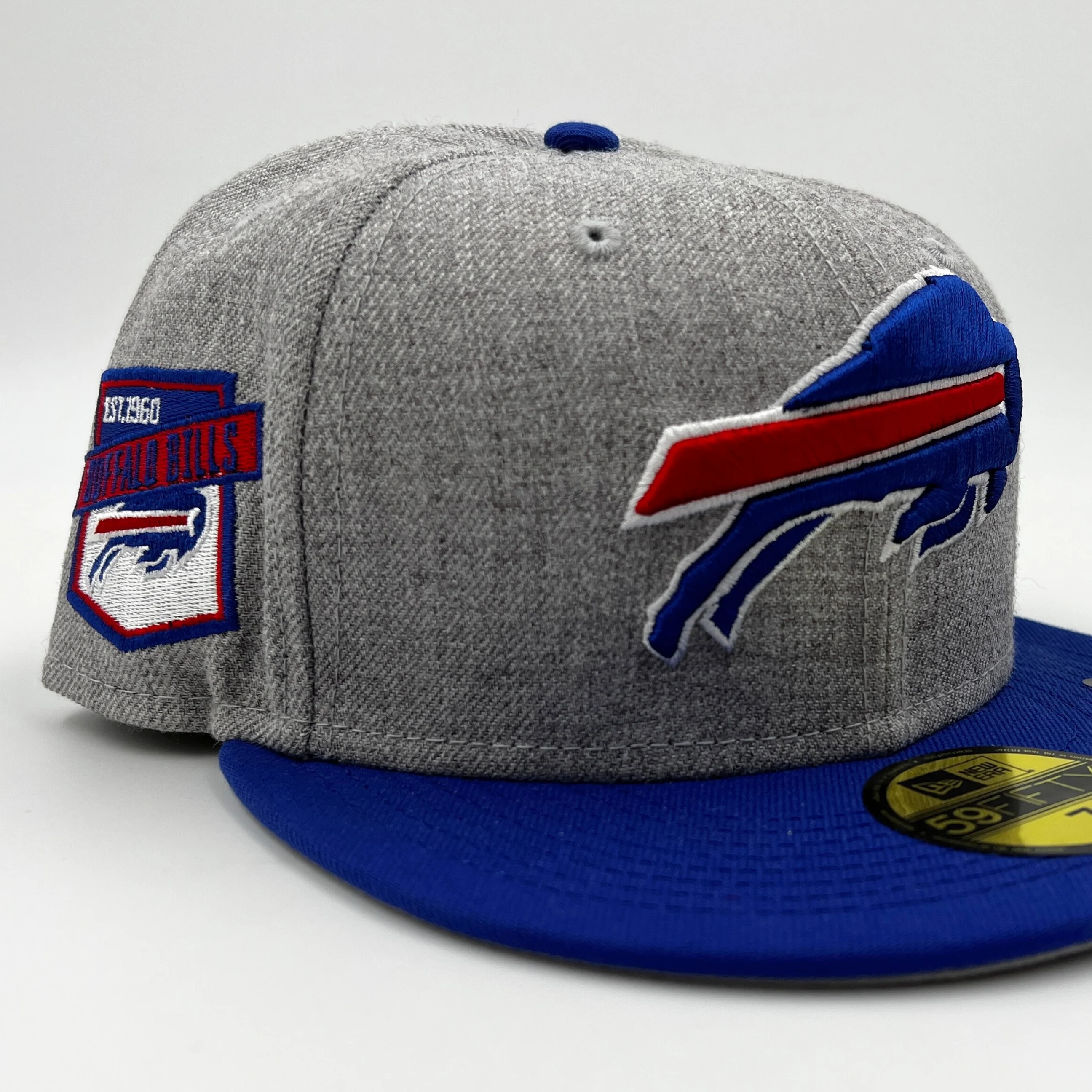 New Era Buffalo Bills Primary Logo Heather Gray Fitted Hat - Image 5